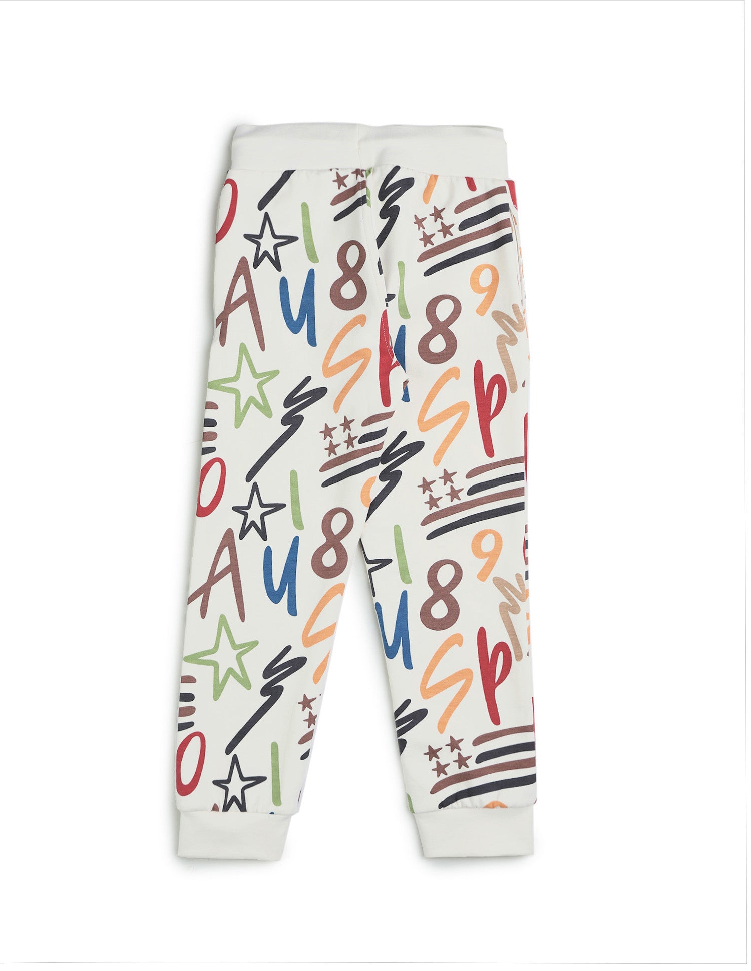 Boys All-Over Printed Regular Fit Joggers Off White - U.S. POLO ASSN. | Large