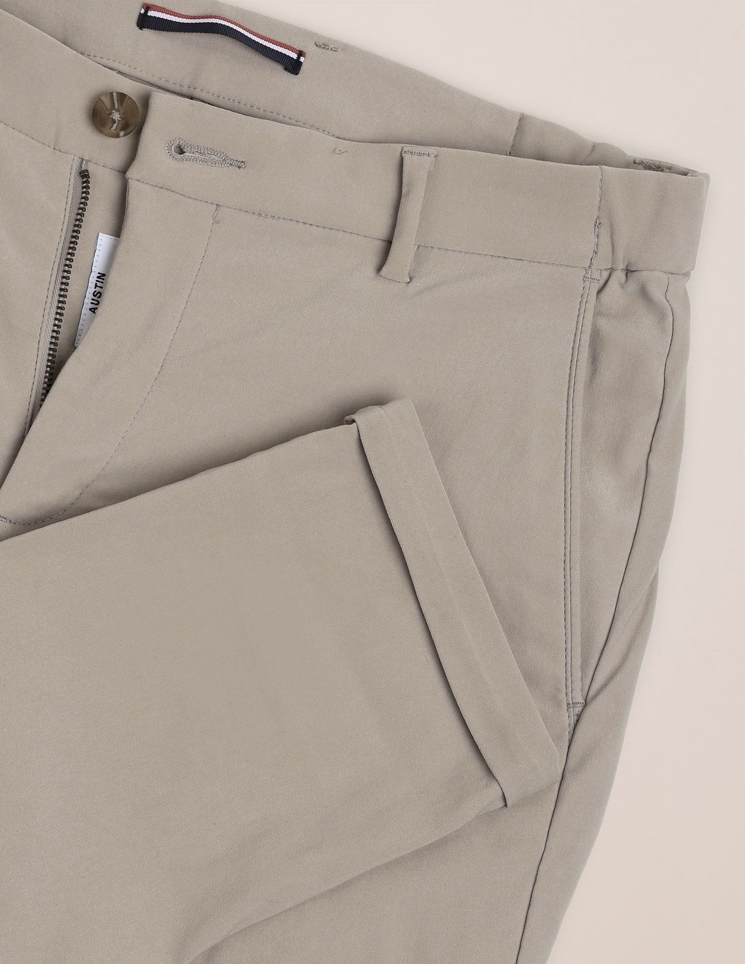Austin Slim Fit Techverse Trousers Beige - U.S. Polo Assn. India | Large