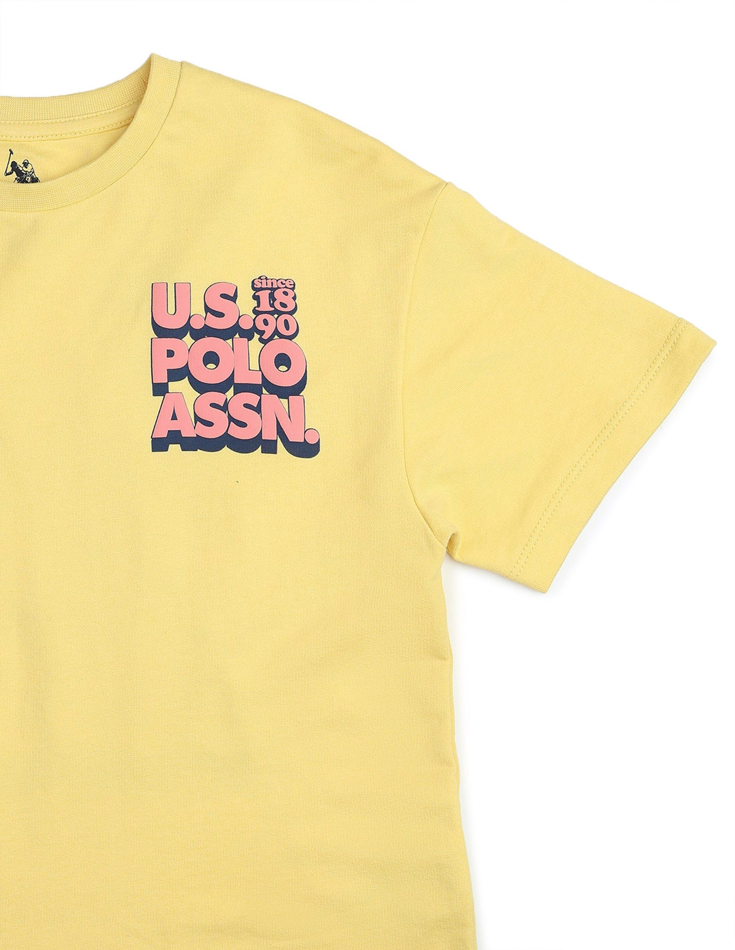 Boys Brand Printed Boxy Fit T Shirt Yellow - U.S. POLO ASSN. | Large