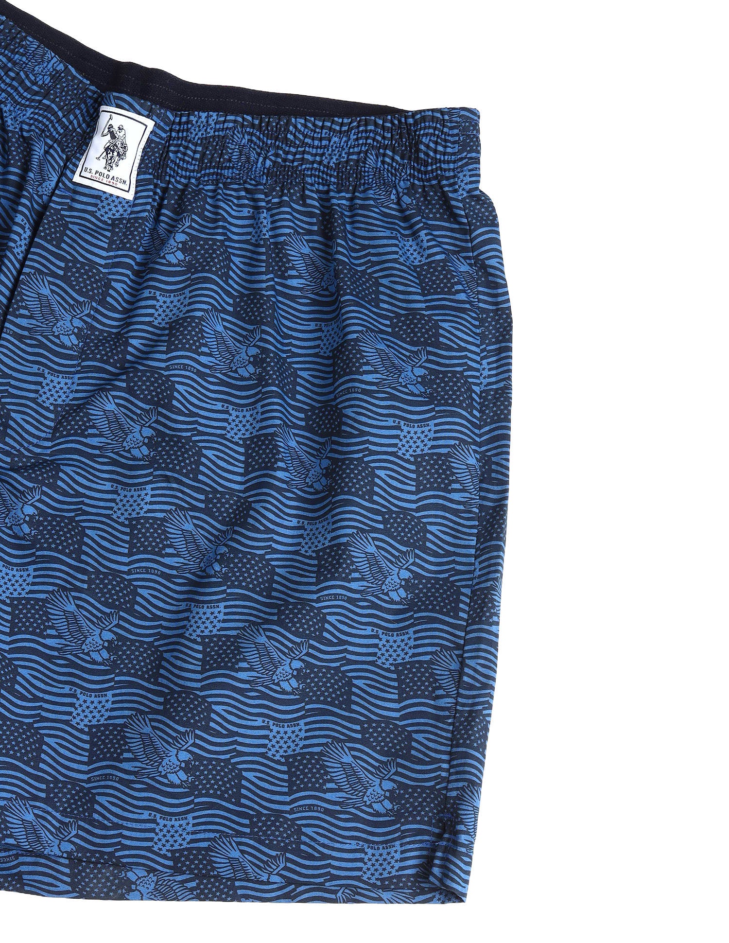 Pure Cotton Printed I657-PR Boxers - Pack Of 1 Blue Eagle - U.S. Polo Assn. India | Large