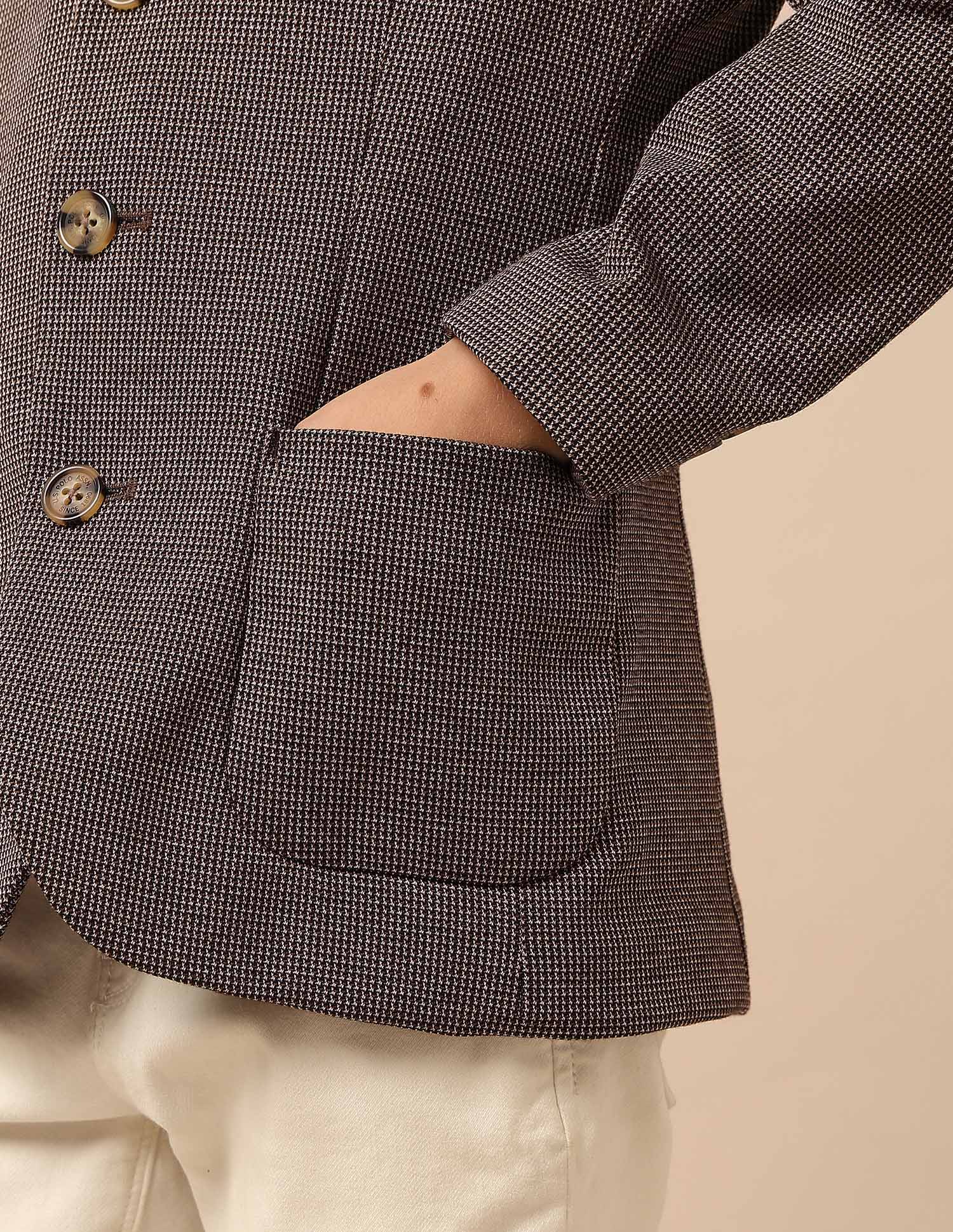 Boys Solid Regular Fit Blazer Brown - U.S. Polo Assn. India | Large
