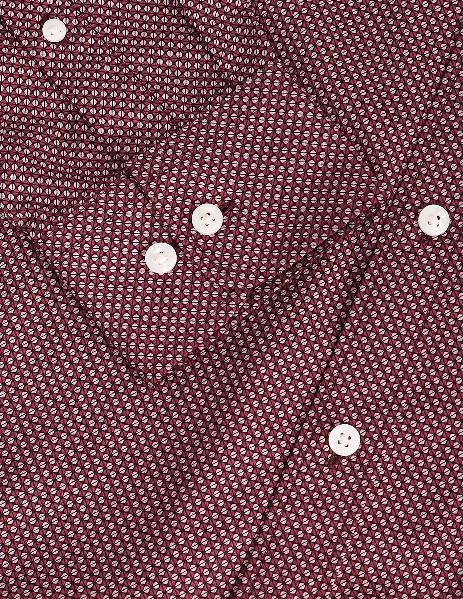 Geometric Print Pure Cotton Shirt Maroon - U.S. Polo Assn. India | Large