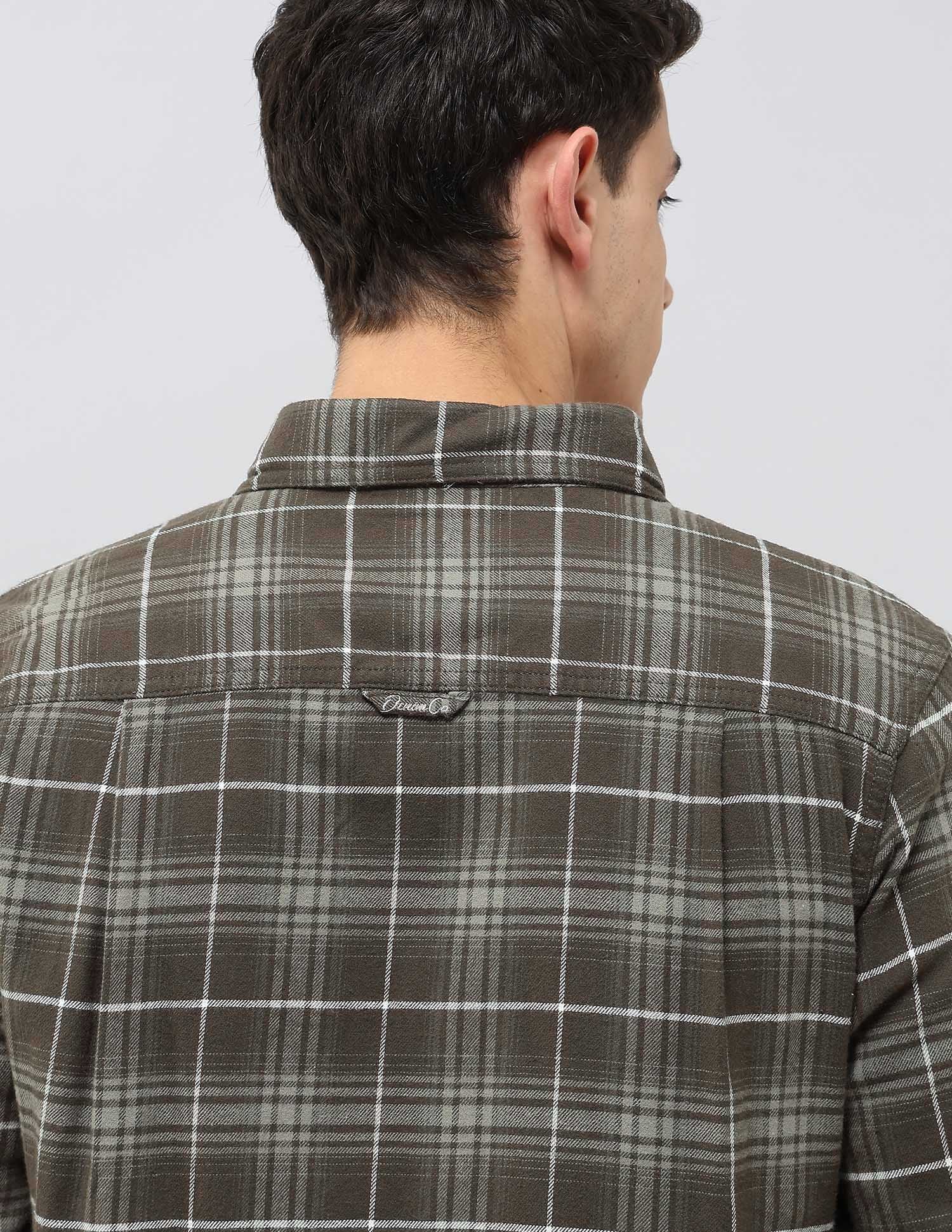 Twill Tartan Checked Shirt Olive - U.S. POLO ASSN. | Large