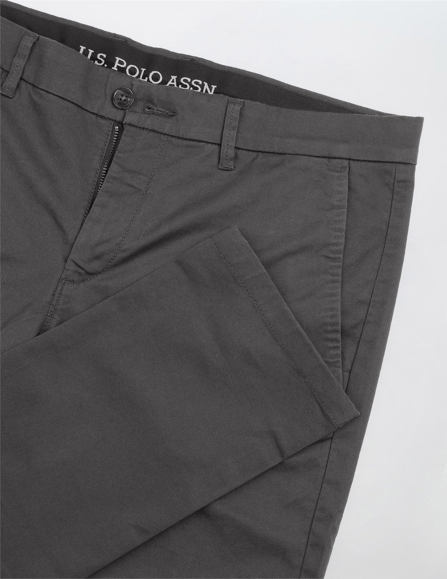 Slim Fit Satin Trousers Dark Grey - U.S. Polo Assn. India | Large