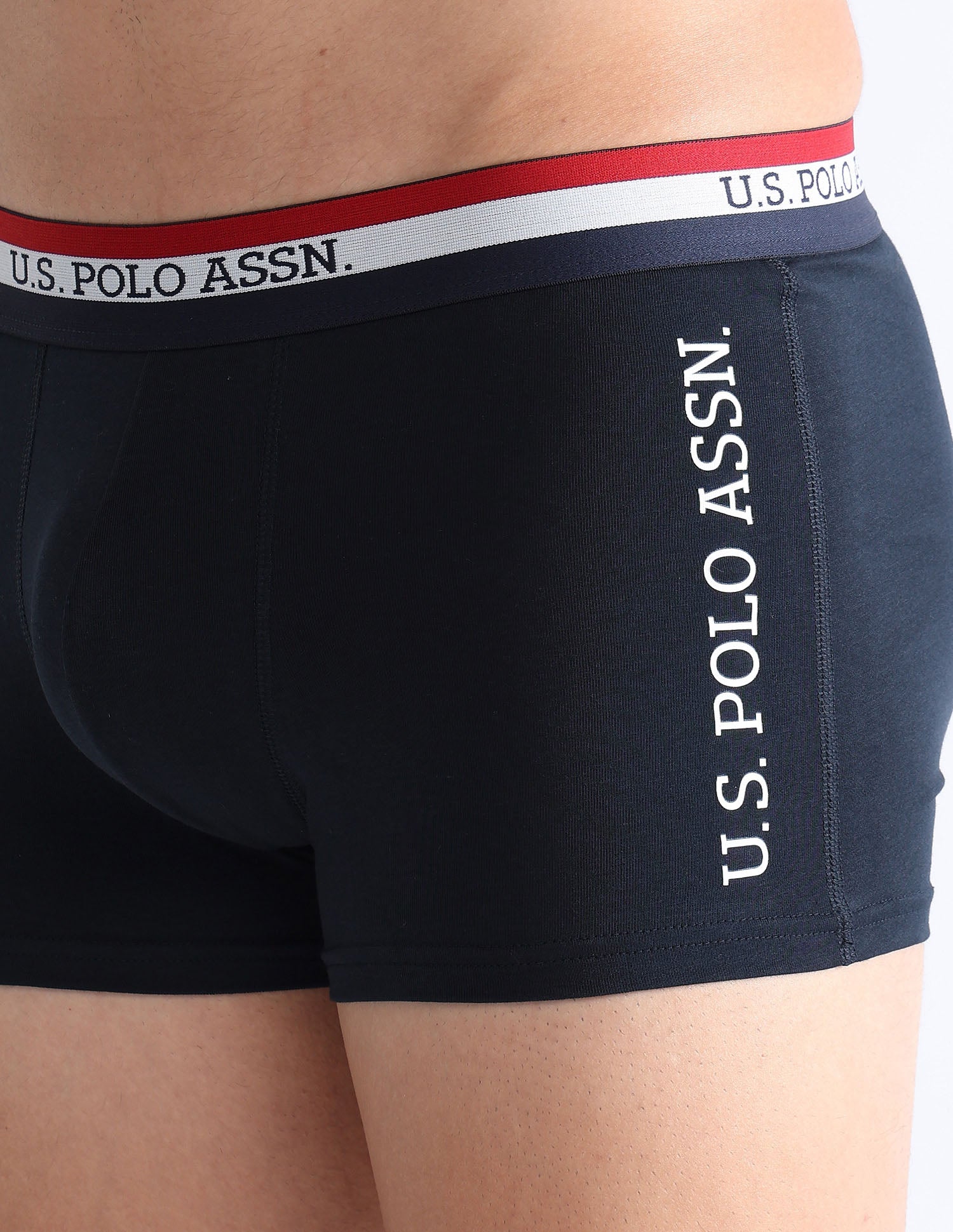 Solid Antibacterial ET002 Trunks - Pack Of 2 White and Navy - U.S. POLO ASSN. | Large