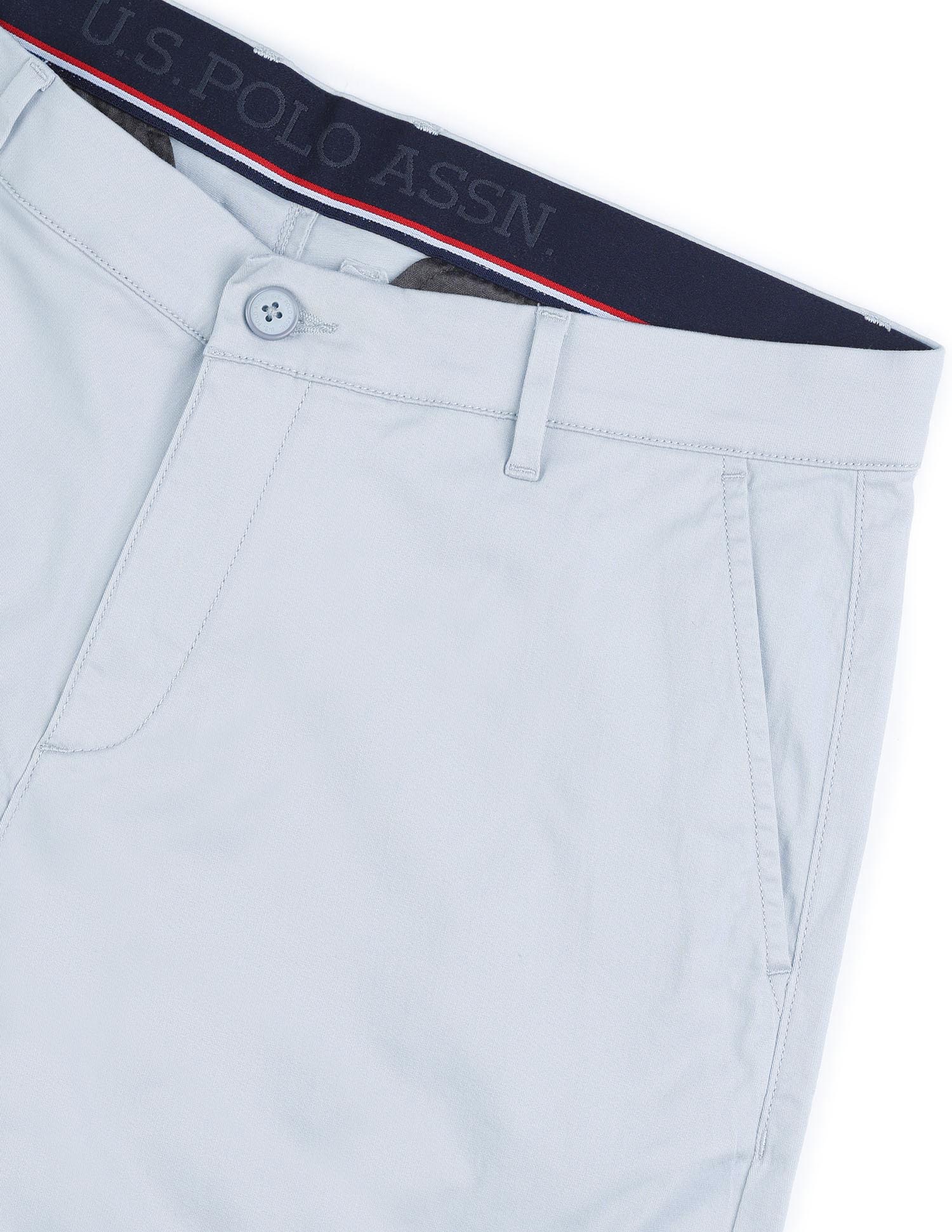Solid Slim Fit Shorts Light Grey - U.S. POLO ASSN. | Large