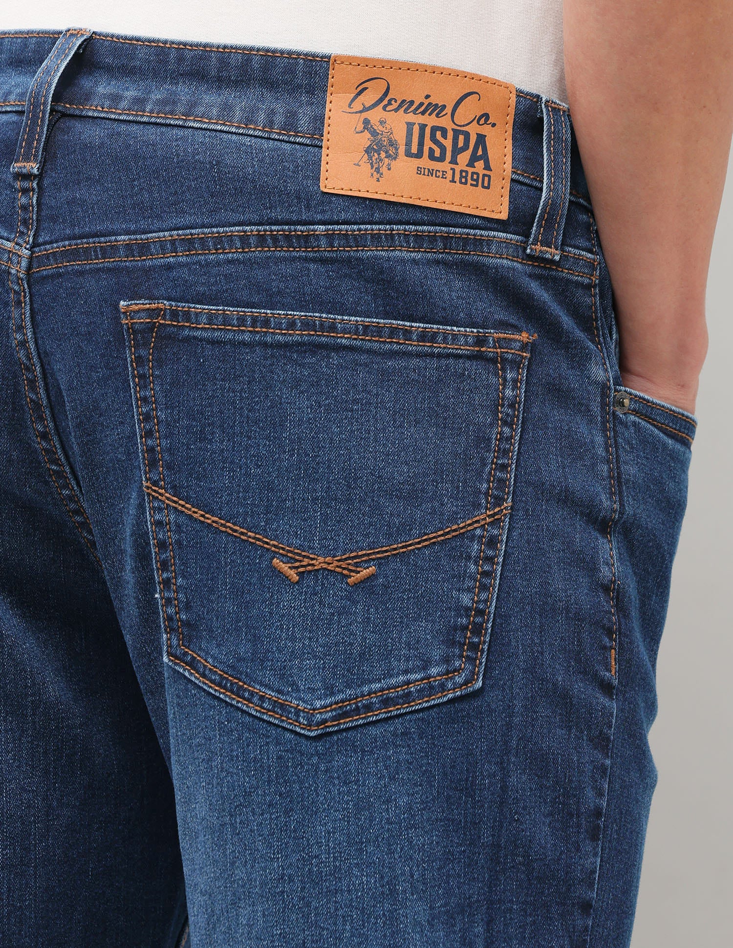Solid Slim Fit Jeans Blue - U.S. Polo Assn. India | Large