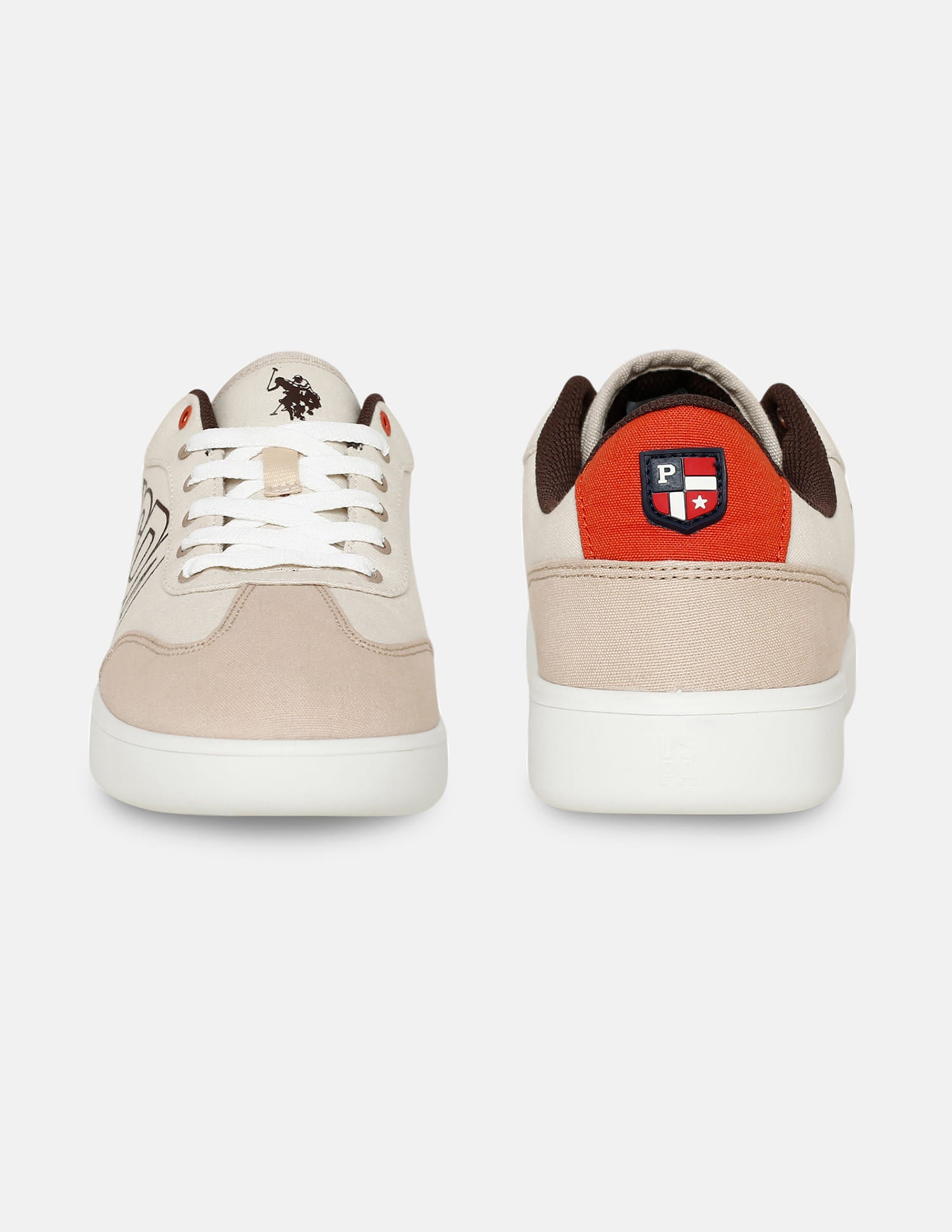 Men Brand Printed Hover Sneakers Beige - U.S. Polo Assn. India | Large