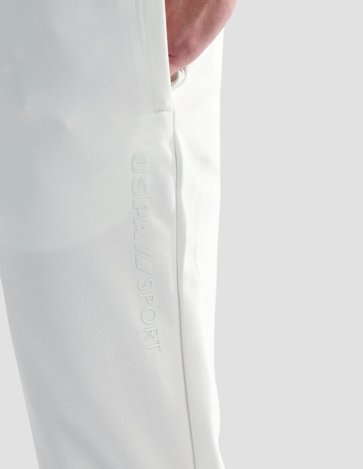 Mid Rise Regular Fit Active Track Pants Off White - U.S. POLO ASSN. | Large