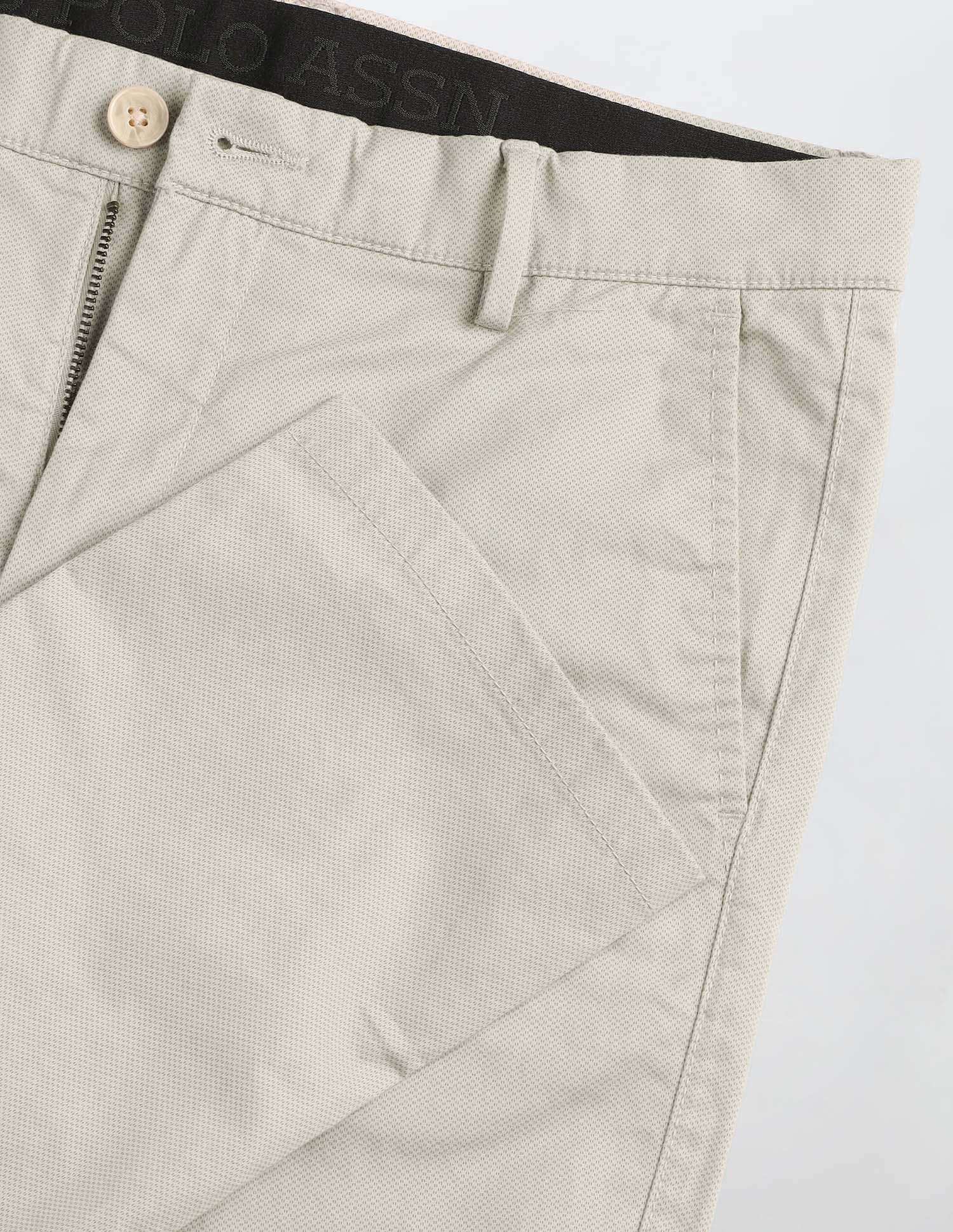 Denver Slim Fit Mid Rise Trousers Beige - U.S. POLO ASSN. | Large