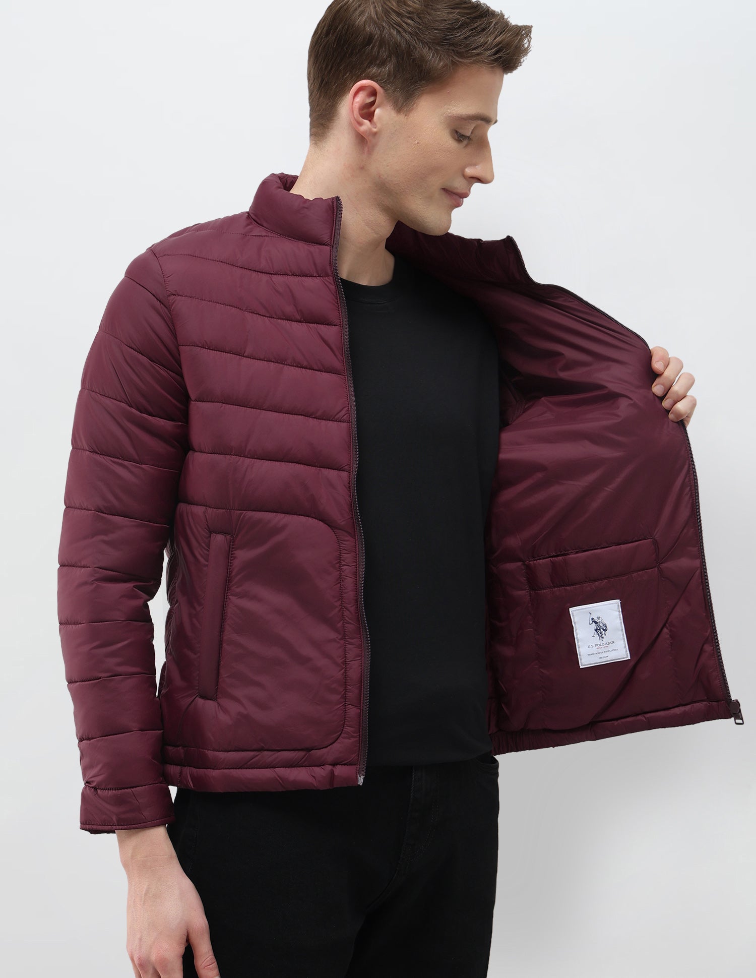 Packable Puffer Jacket Wine - U.S. Polo Assn. India | Large