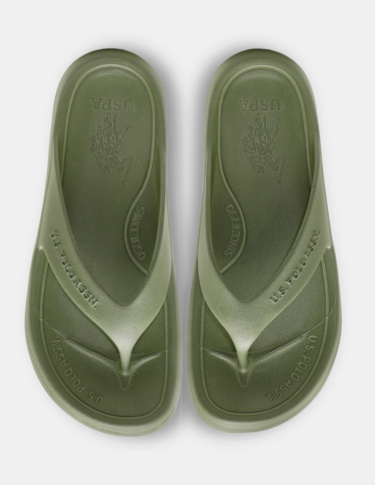Men Cole V-Strap Flip Flops Olive - U.S. Polo Assn. India | Large