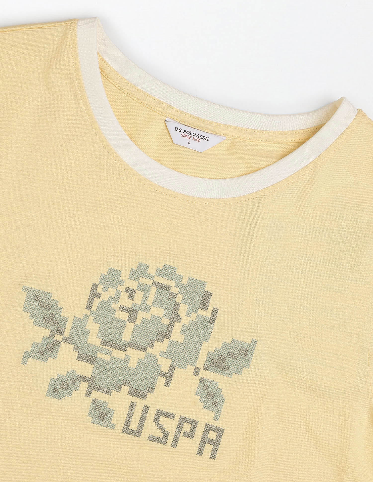 Regular Fit Floral Printed T-Shirt Light Yellow - U.S. Polo Assn. India | Large