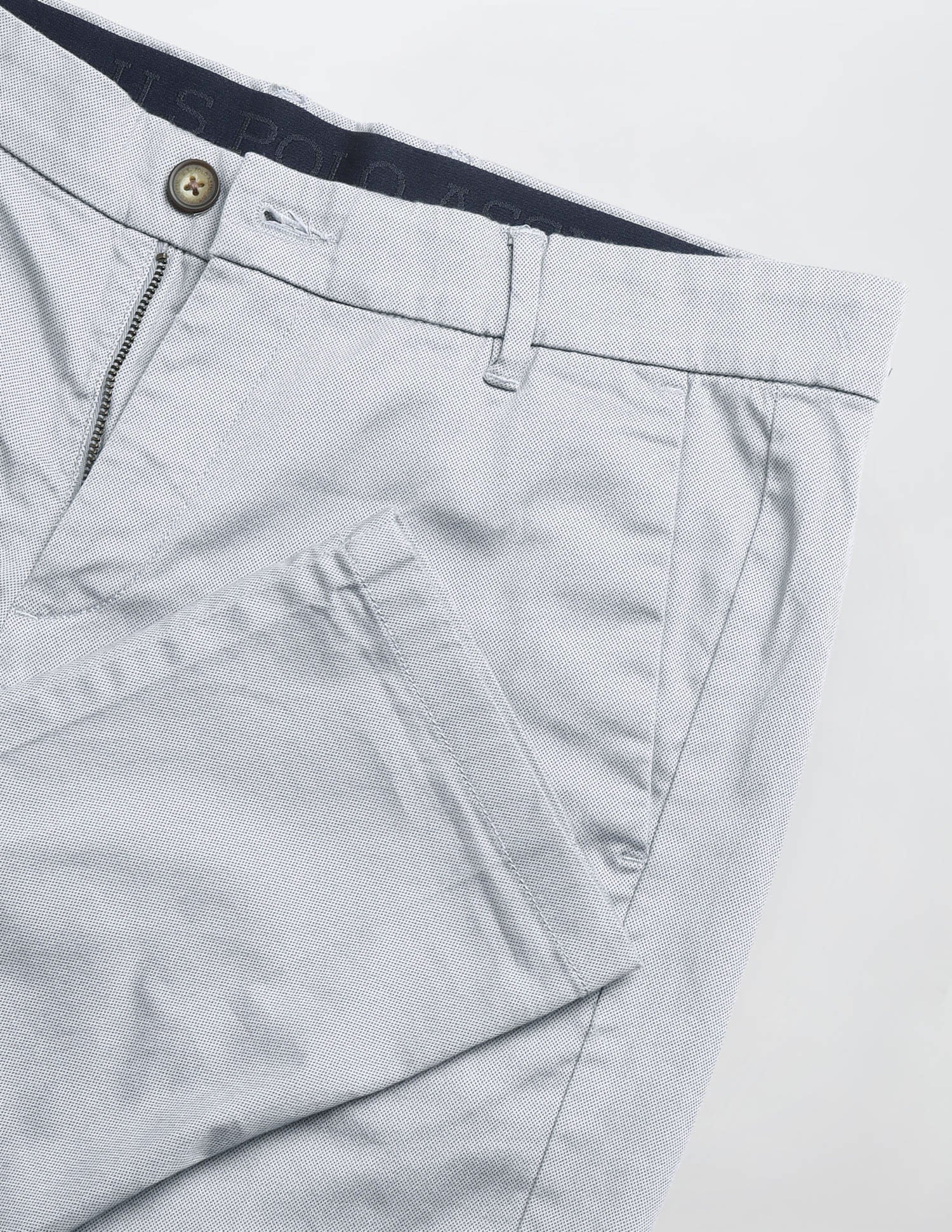 Super Slim Fit Satin Trousers Grey - U.S. Polo Assn. India | Large