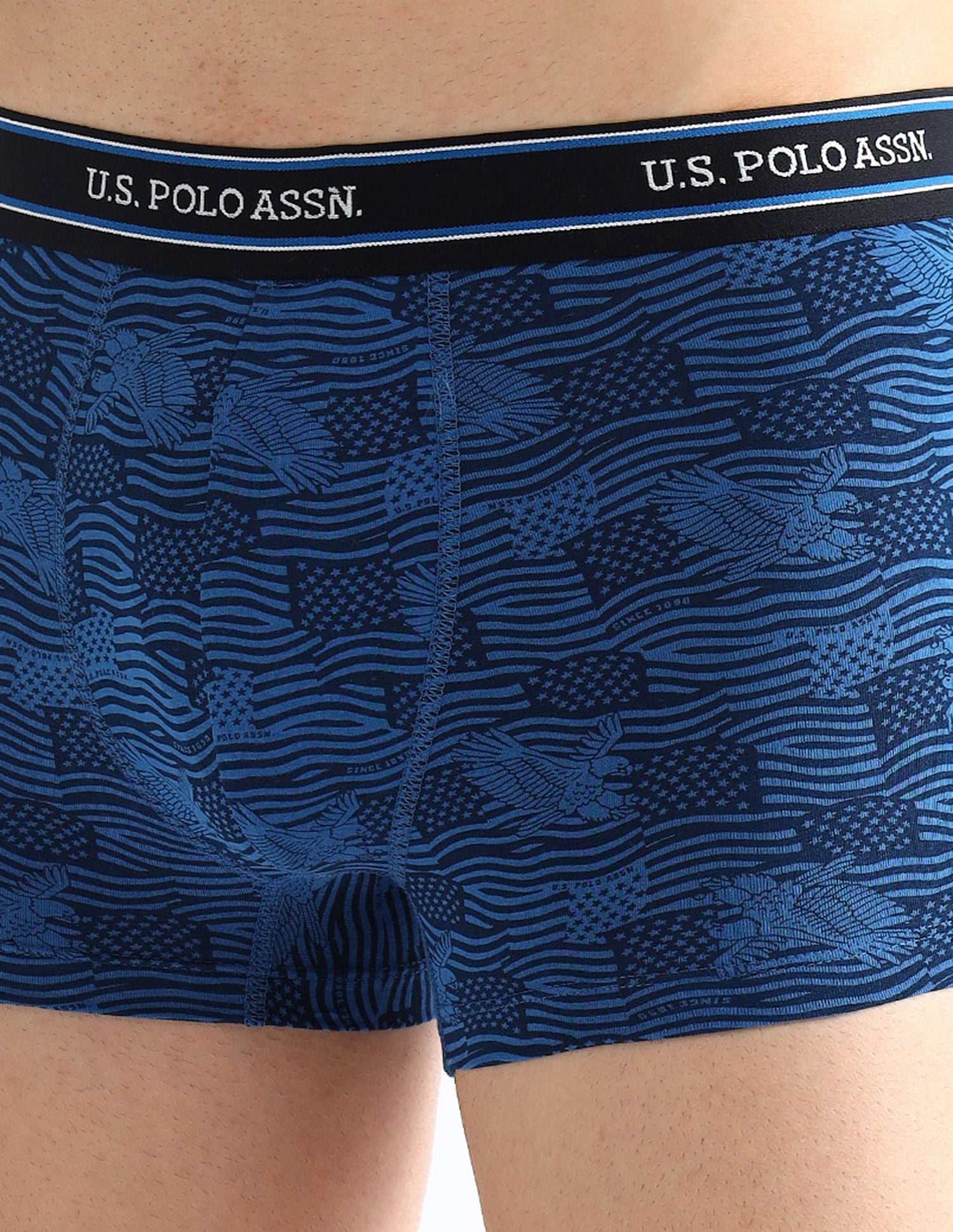 Elasticized Waist Printed I616 Trunks - Pack Of 2 Navy and Fedral Blue - U.S. POLO ASSN. | Large