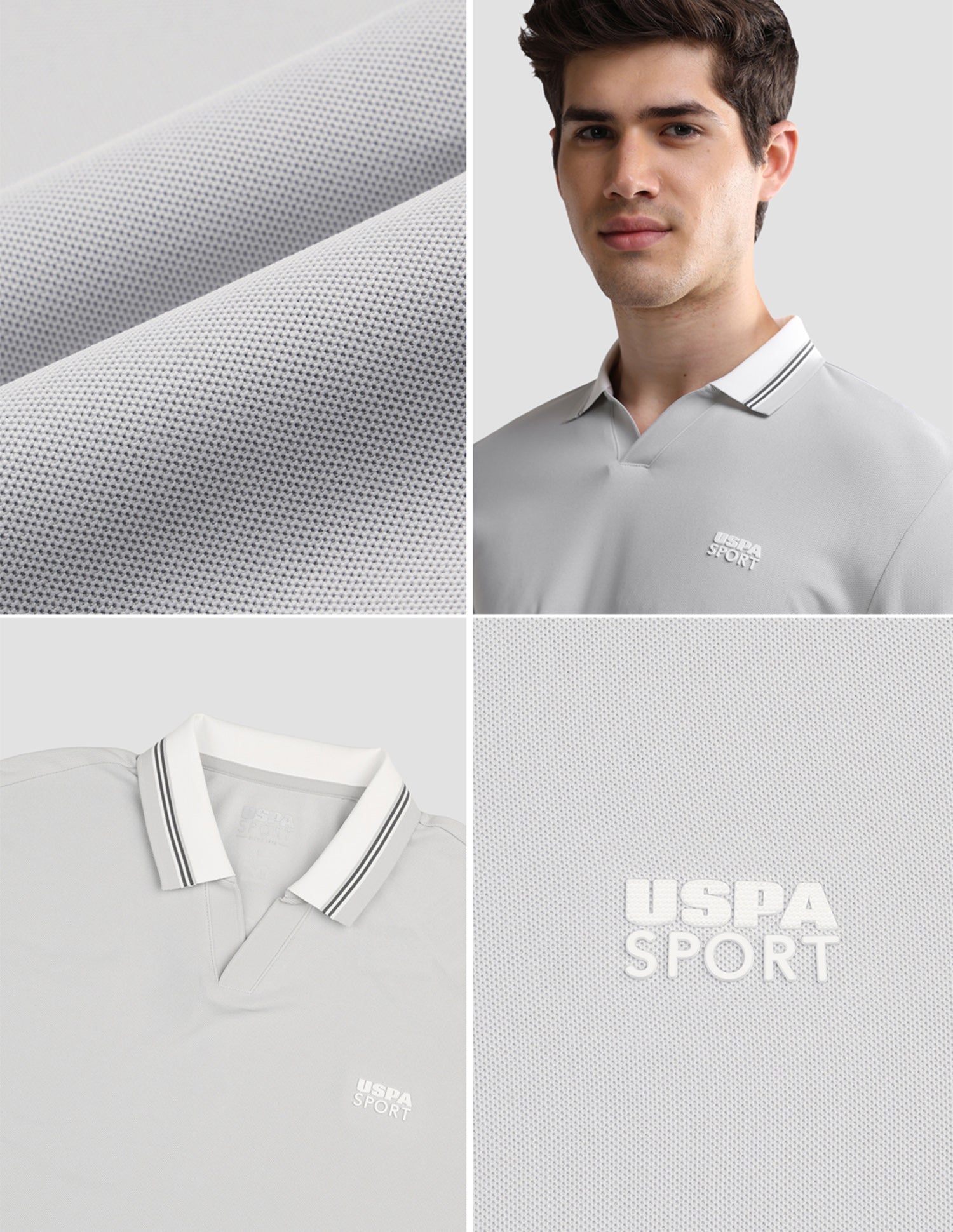 Solid Slim Fit Active Polo Shirt Grey - U.S. Polo Assn. India | Large