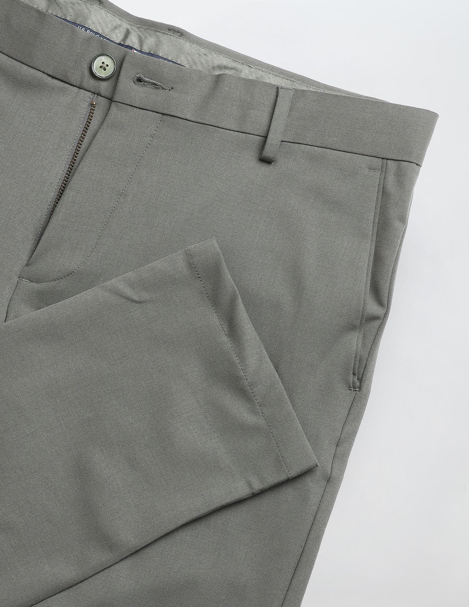Austin Slim Fit Mid Rise Trousers Mid Green - U.S. Polo Assn. India | Large
