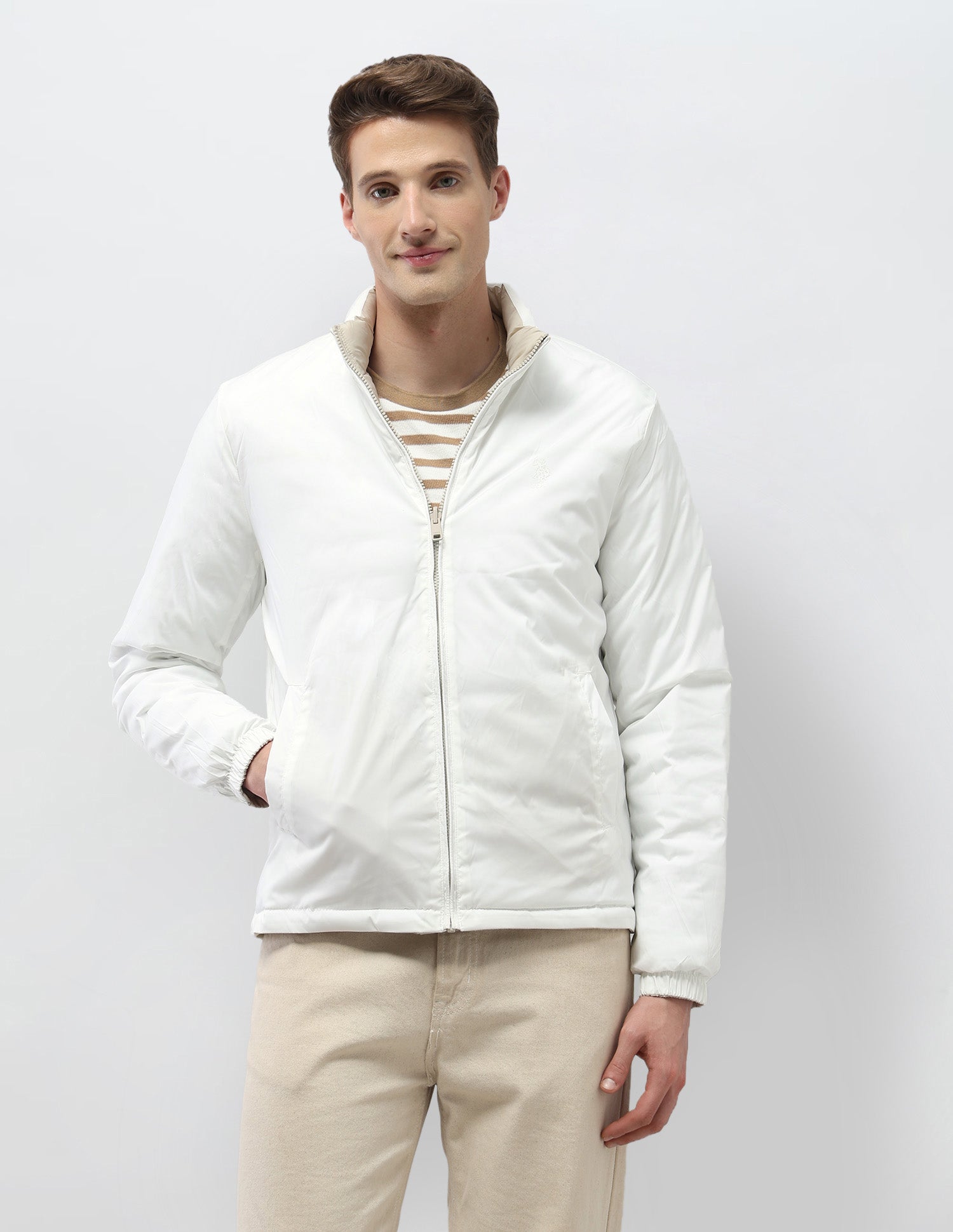 Reversible Puffer Jacket Ecru - U.S. Polo Assn. India | Large
