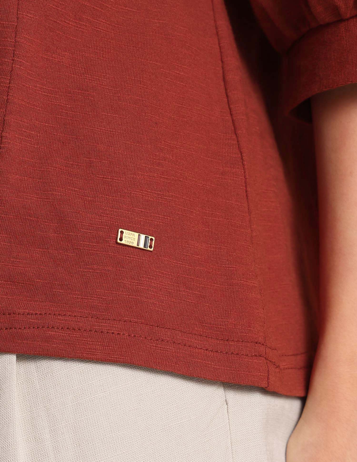 Lace Detailed Top Red - U.S. POLO ASSN. | Large