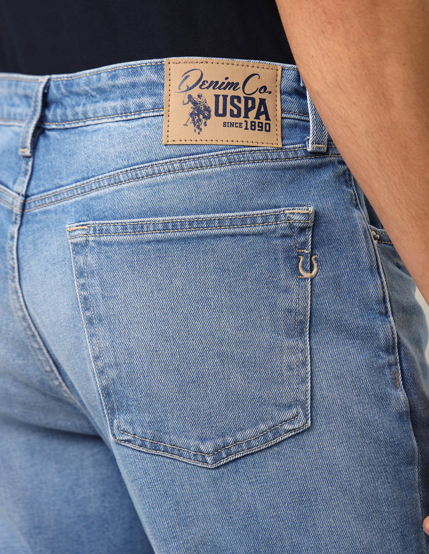 Shawn Relaxed Fit Blue Jeans Mid Blue - U.S. Polo Assn. India | Large