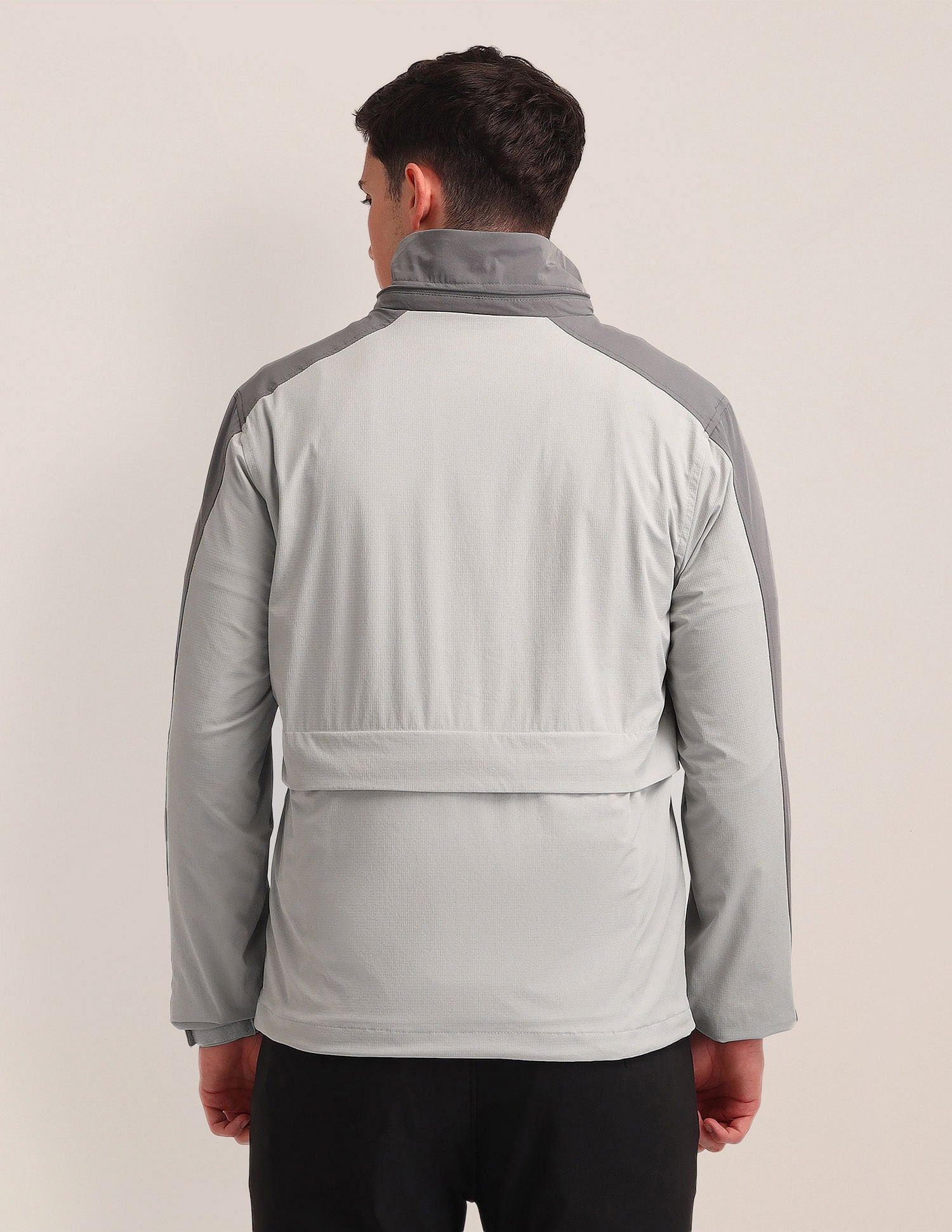 Regular Fit Solid Bomber Jacket Grey - U.S. Polo Assn. India | Large