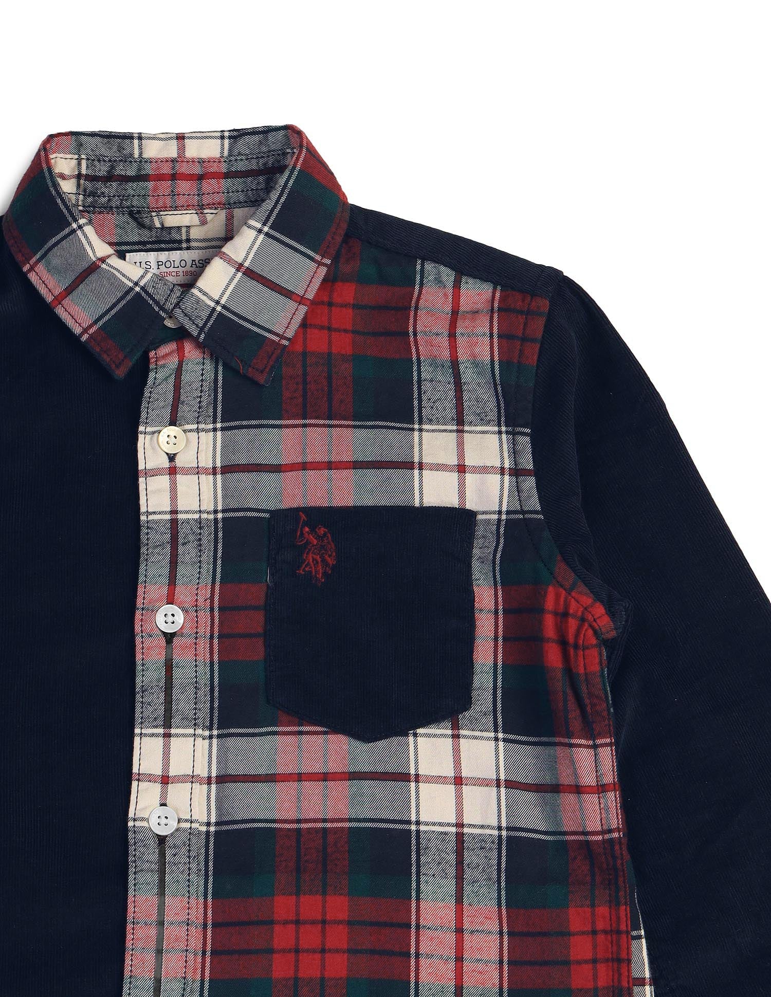 Boys Tartan Checked Twill Shirt Navy - U.S. POLO ASSN. | Large