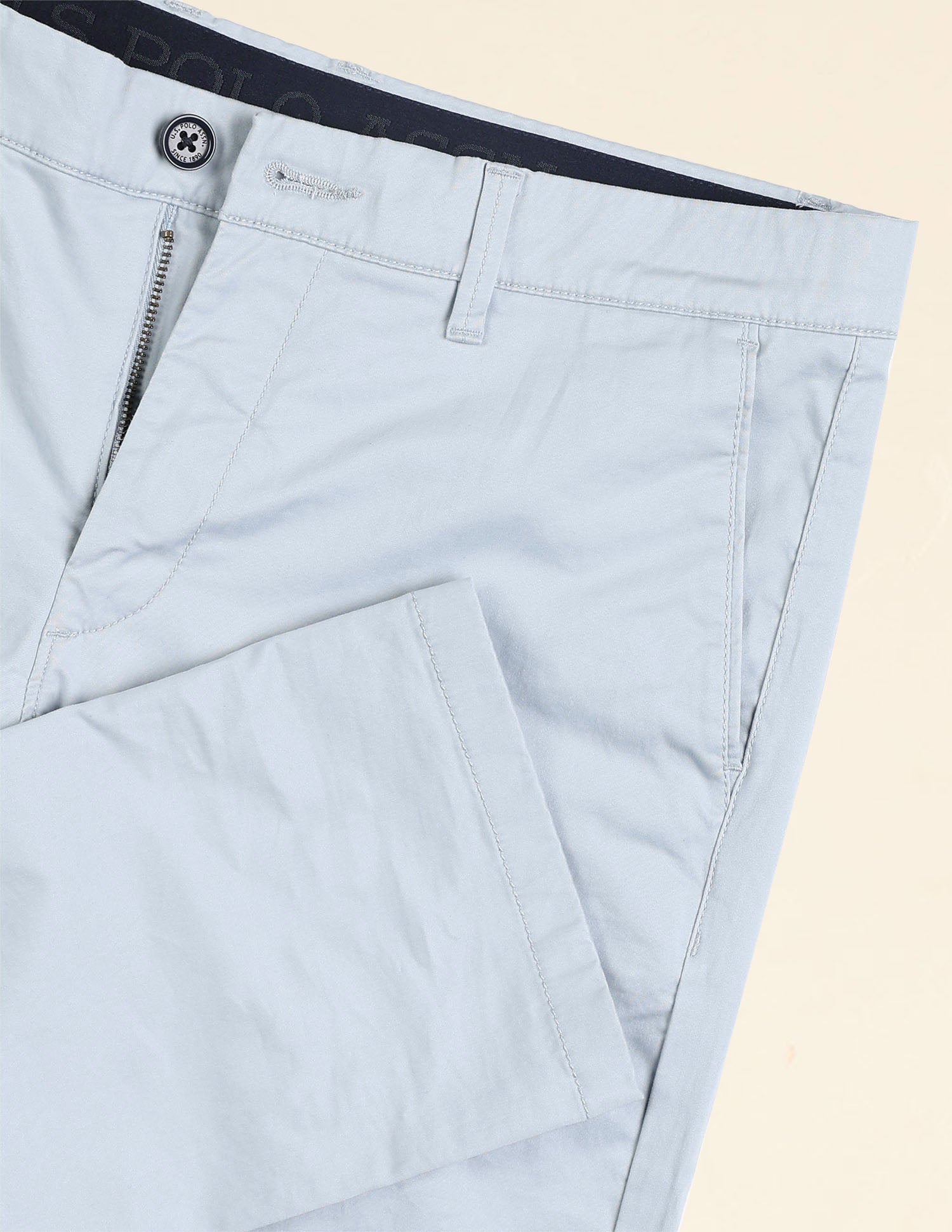 Denver Slim Fit Twill Trousers Blue - U.S. POLO ASSN. | Large