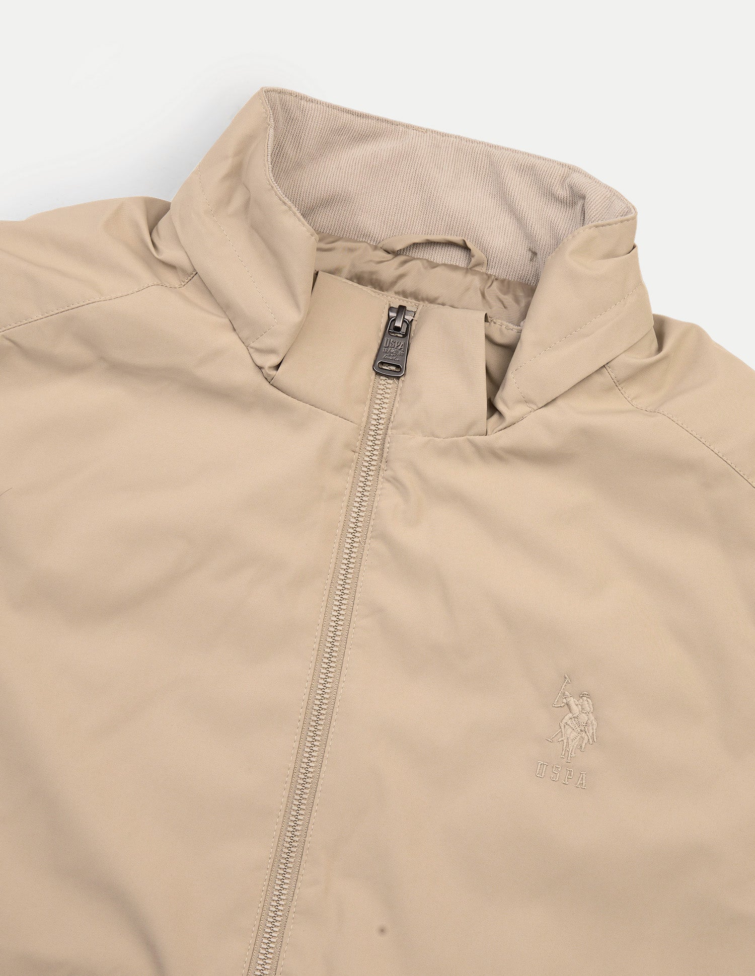 Solid Regular Fit Jacket Beige - U.S. Polo Assn. India | Large