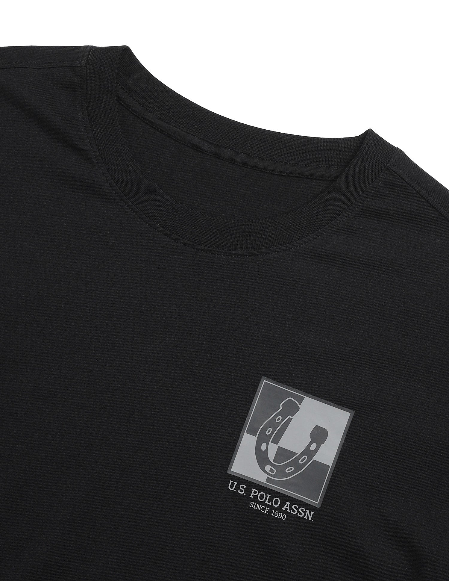 Breathable Regular Comfort Fit OEE15 Lounge T-Shirt Black - U.S. Polo Assn. India | Large