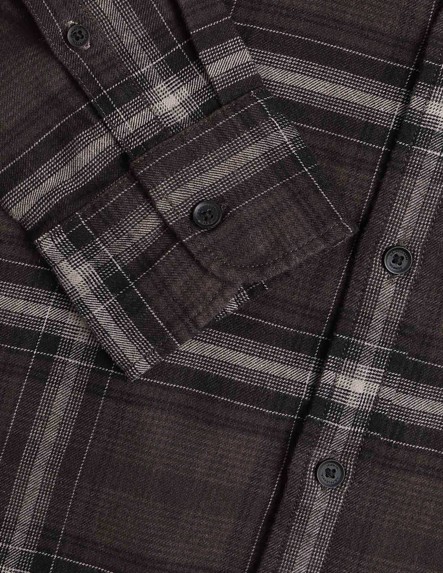 Tartan Checked Legend Of Horseshoe Shirt Dark Brown - U.S. POLO ASSN. | Large