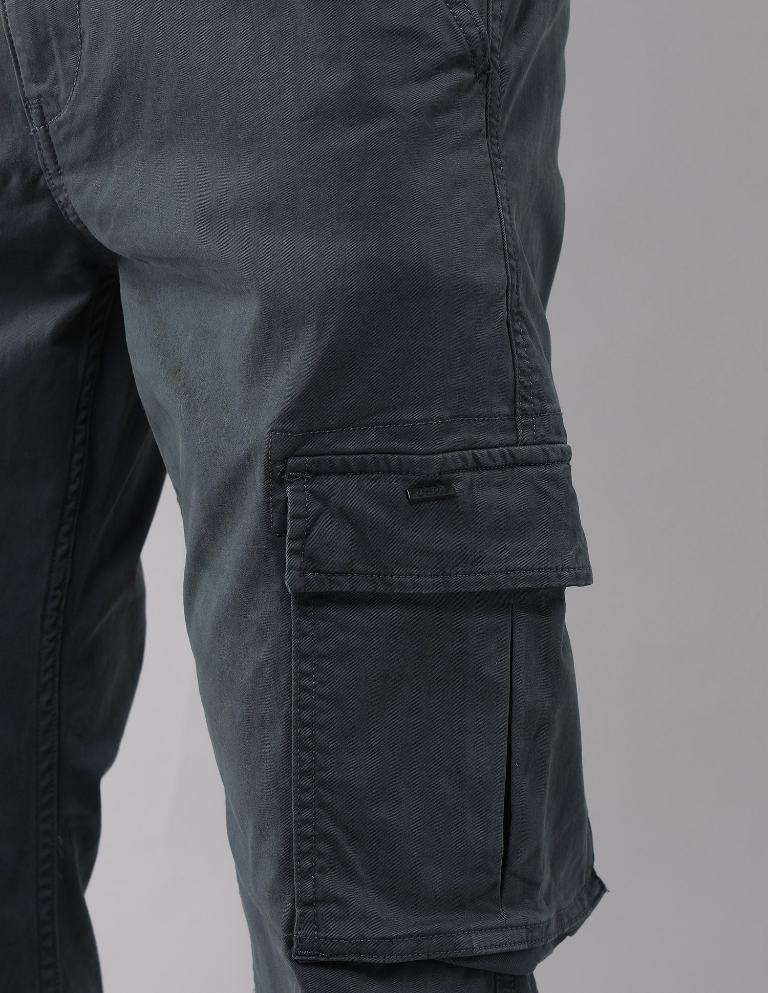 Solid Straight Fit Cargos Charcoal - U.S. POLO ASSN. | Large