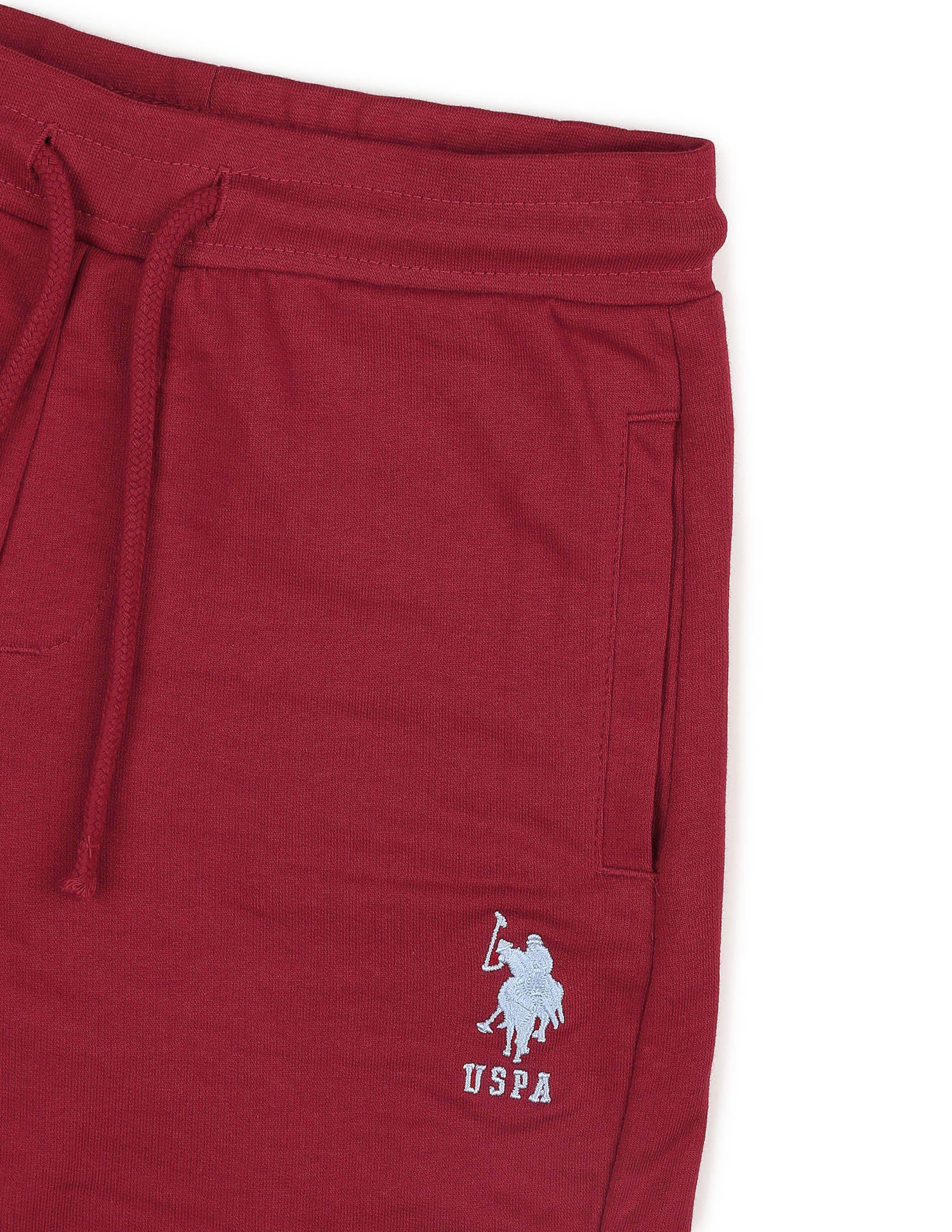 Boys Pure Cotton Mid Rise Shorts Red - U.S. POLO ASSN. | Large