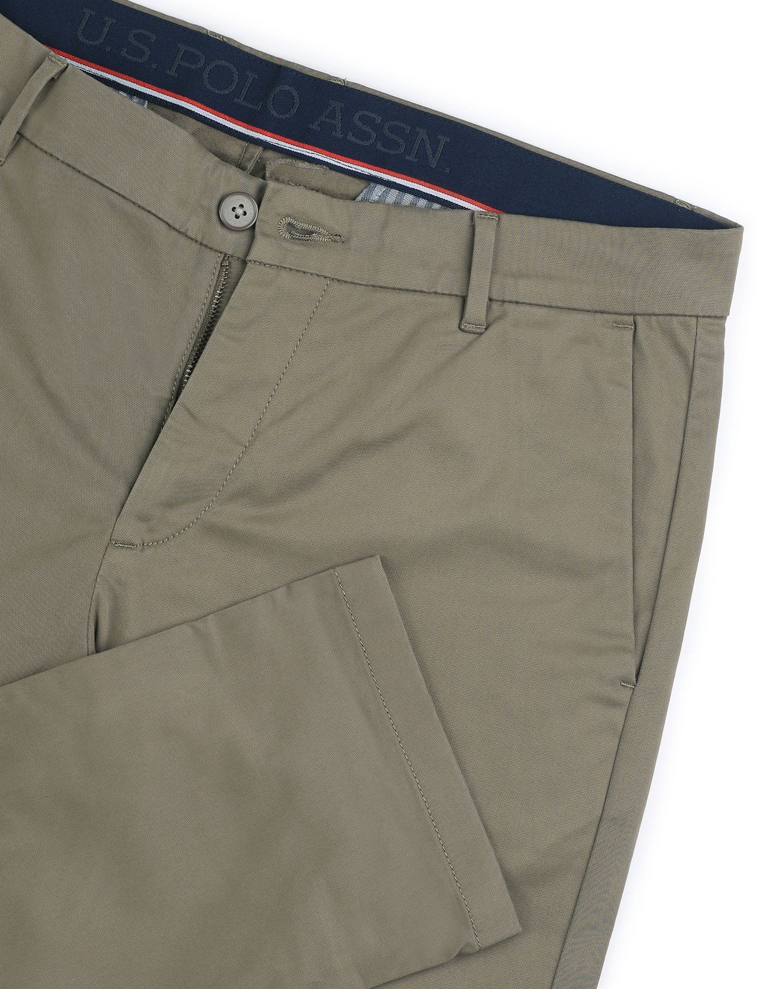 Textured Dobby Trousers Brown - U.S. POLO ASSN. | Large