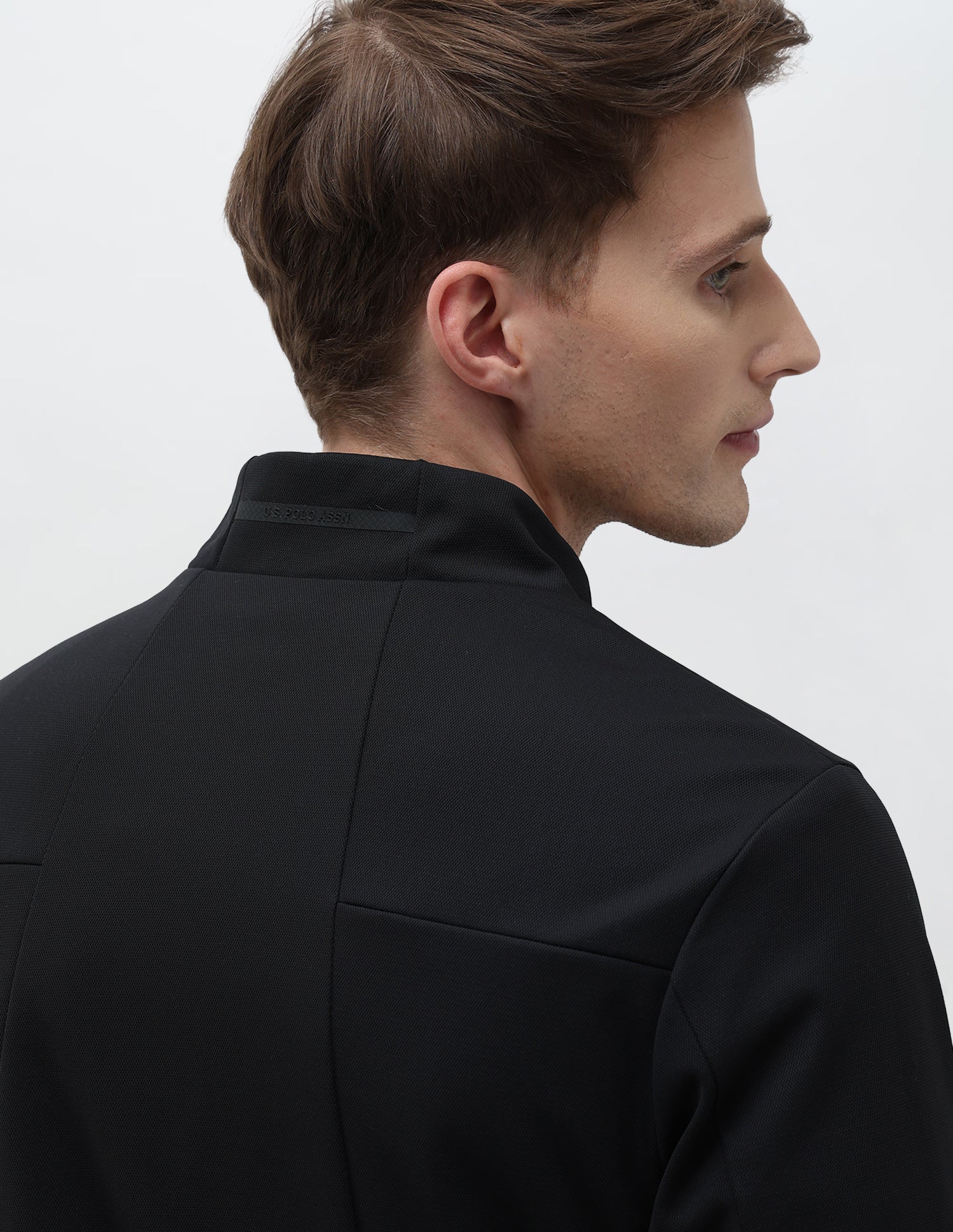 Mock Collar Solid Jacket Black - U.S. Polo Assn. India | Large