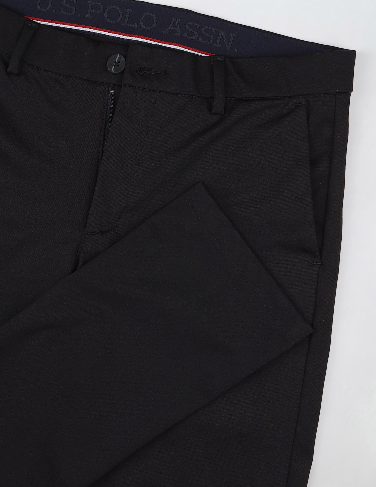Satin Slim Fit Trousers Black - U.S. POLO ASSN. | Large