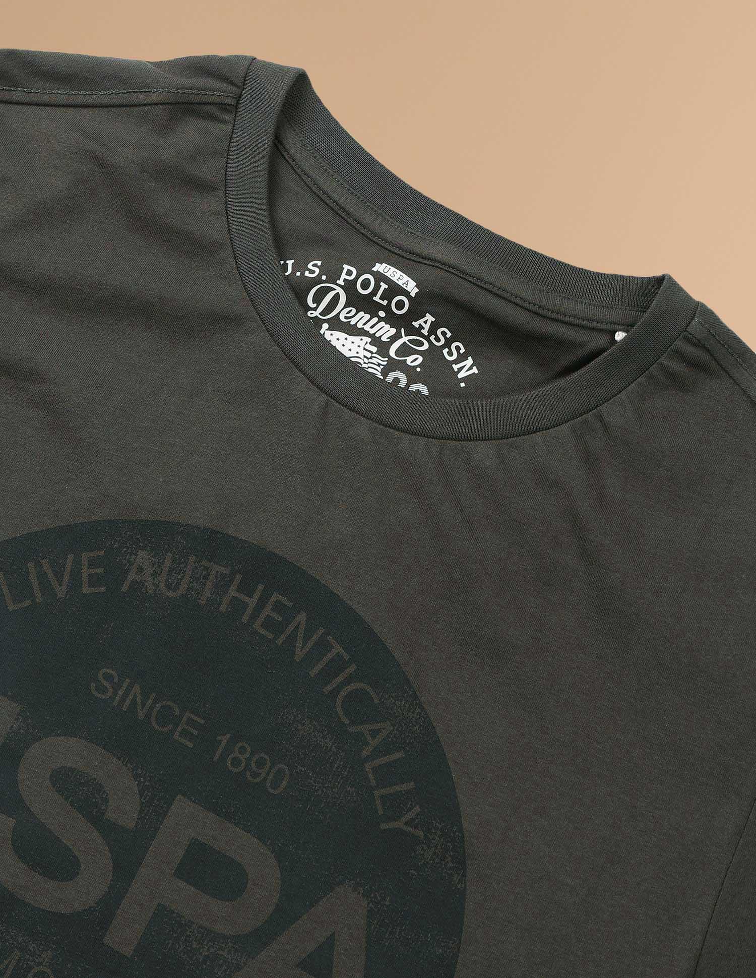 Circle Logo T-Shirt Olive - U.S. POLO ASSN. | Large