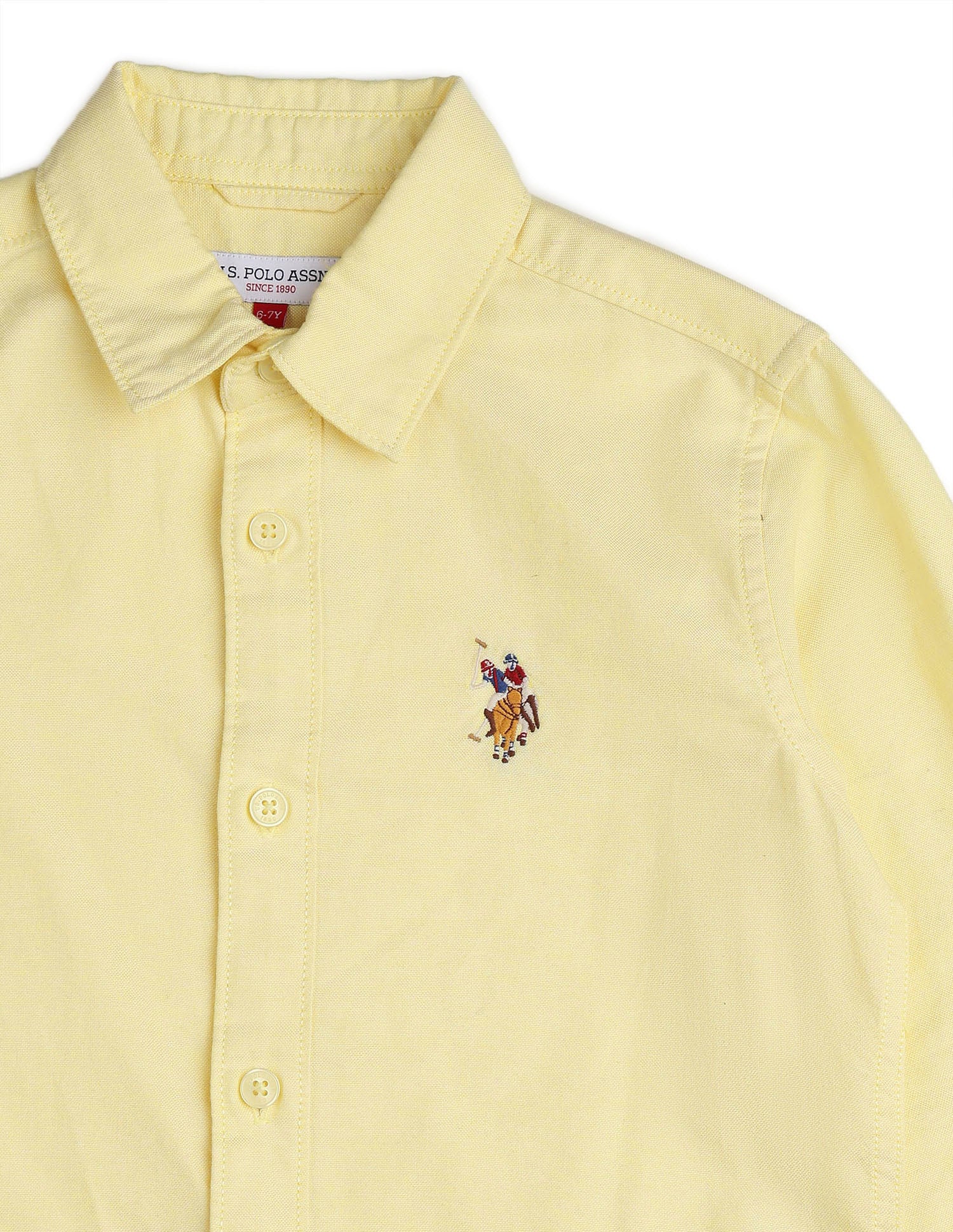 Boys Solid Oxford Shirt Yellow - U.S. POLO ASSN. | Large