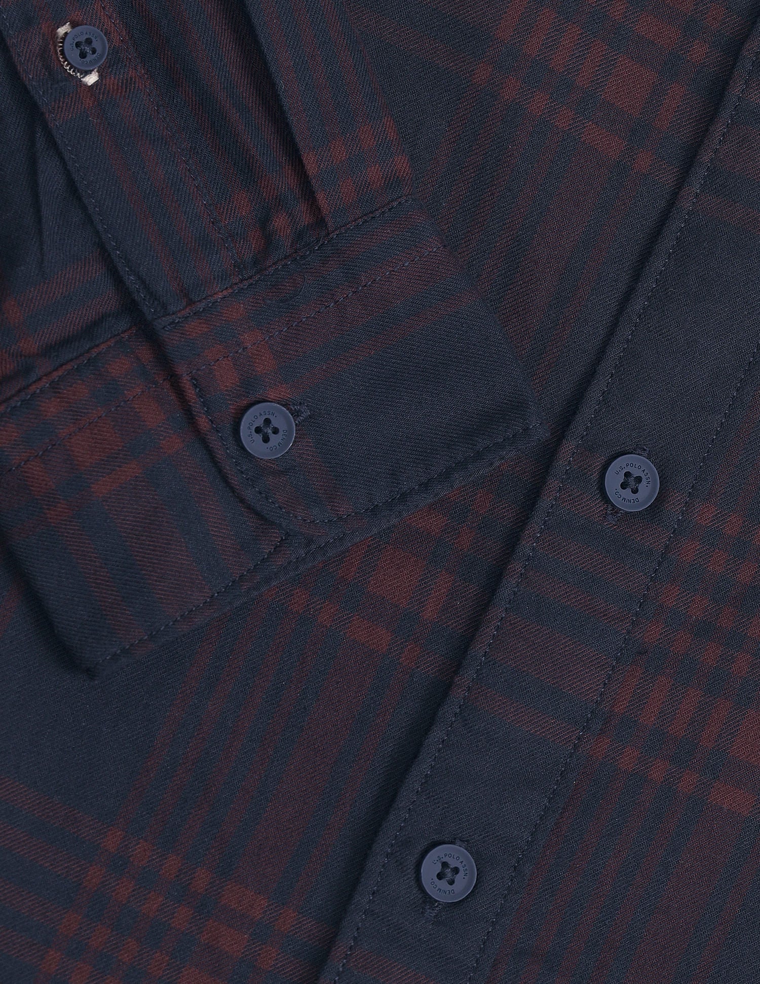 Tartan Check Slim Fit Shirt Navy - U.S. Polo Assn. India | Large