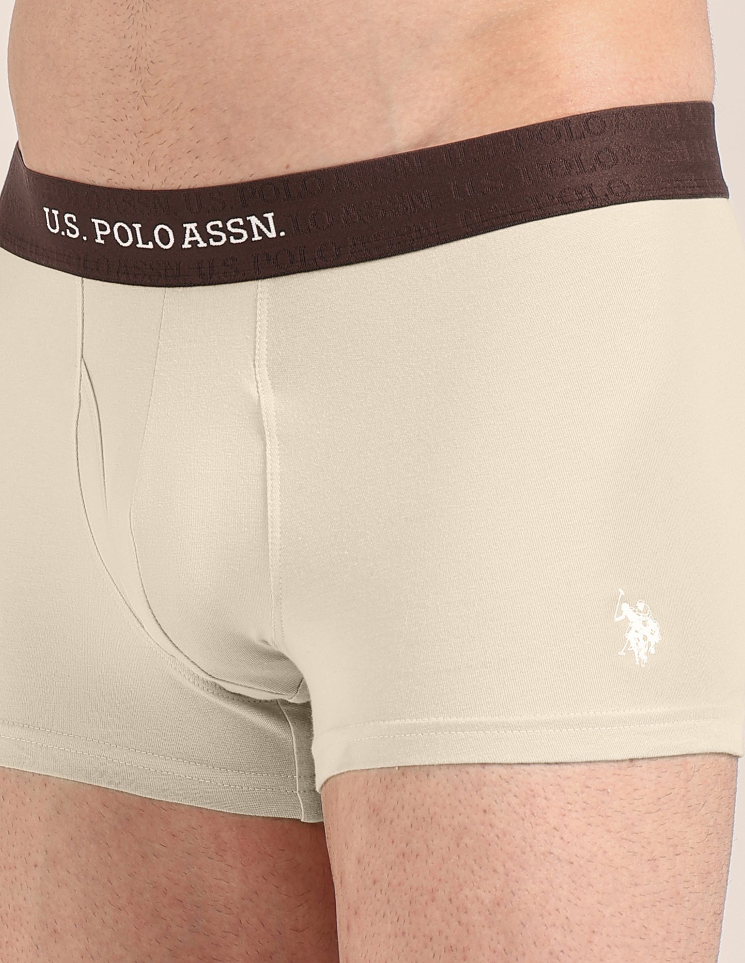 Cotton Stretch Antimicrobial OET21 Trunk - Pack Of 2 Oatmeal/Mulch - U.S. Polo Assn. India | Large