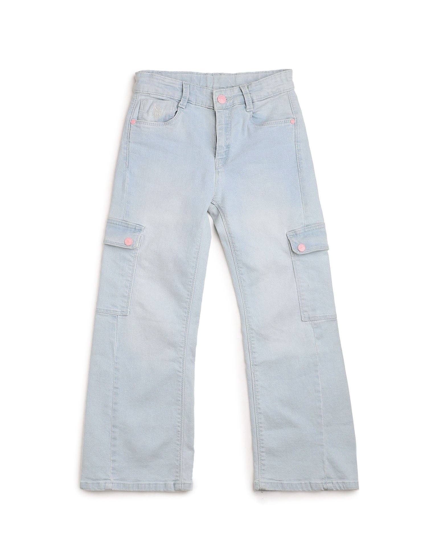 Girls Mid Rise Cargo Jeans Blue - U.S. Polo Assn. India | Large
