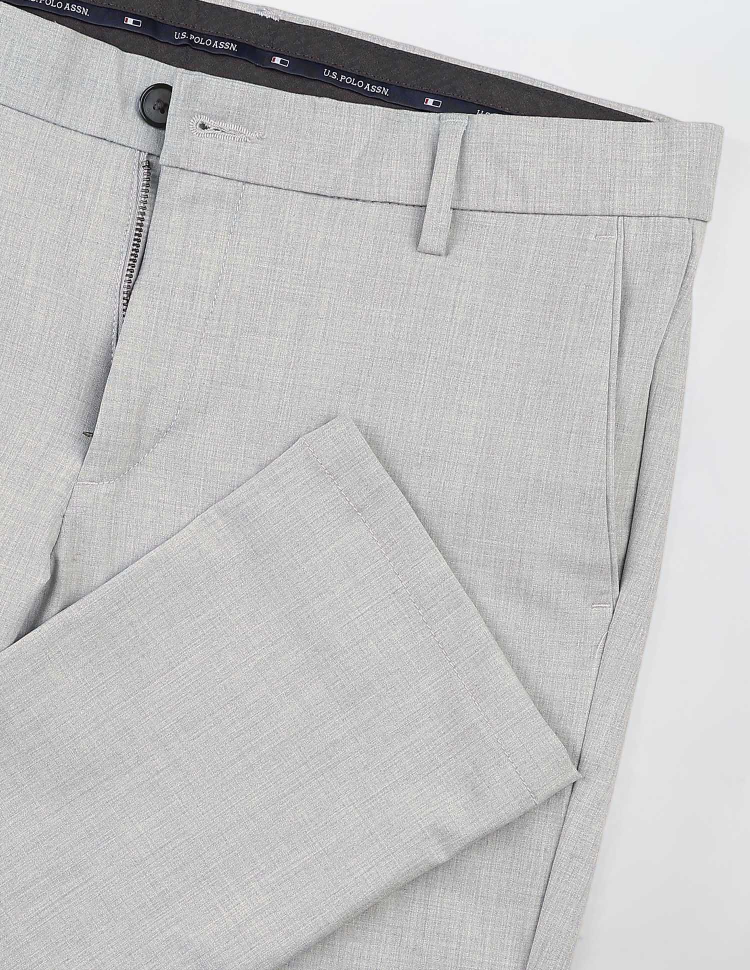 Heathered Slim Fit Trousers Light Grey - U.S. POLO ASSN. | Large