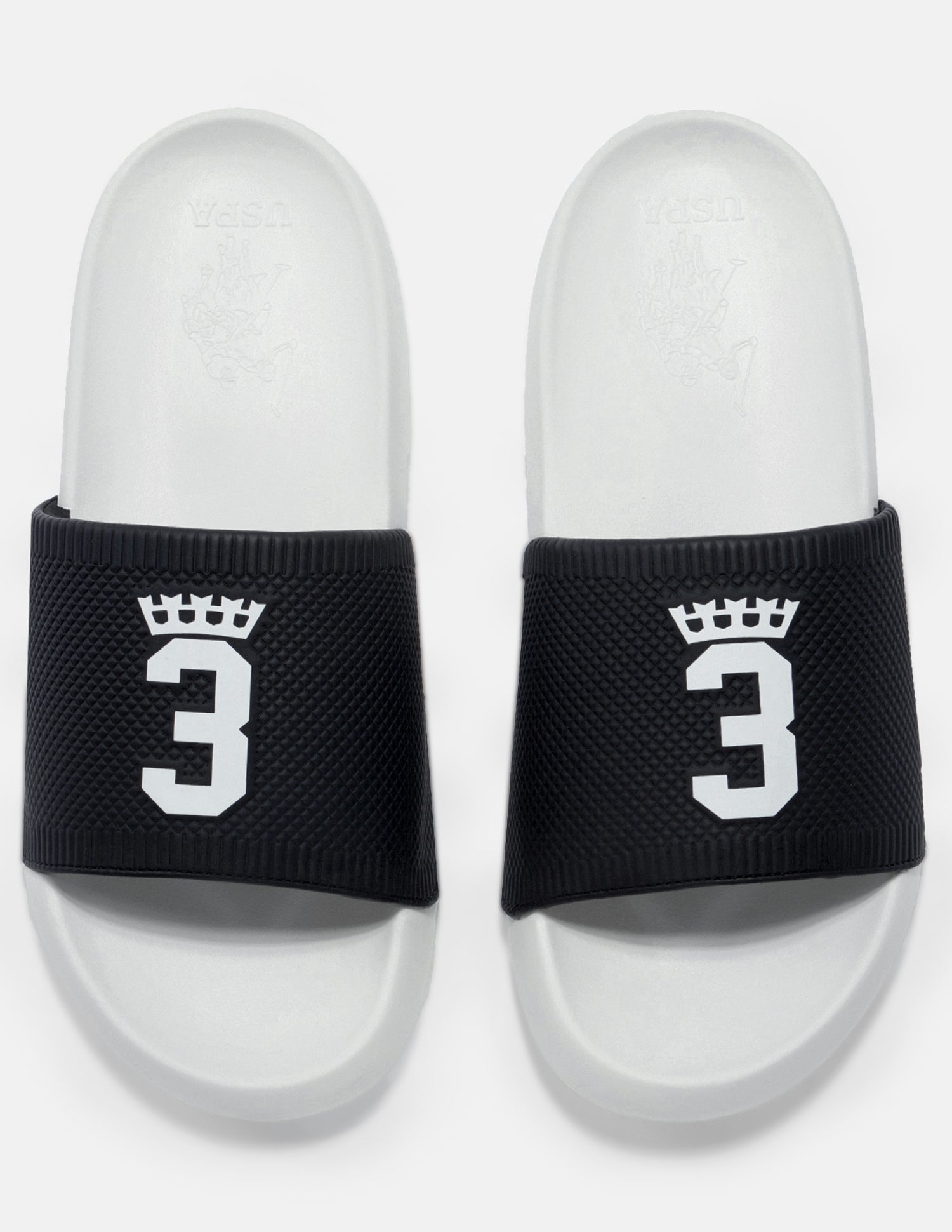 Textured Numeric Embossed Dane Sliders Black - U.S. Polo Assn. India | Large