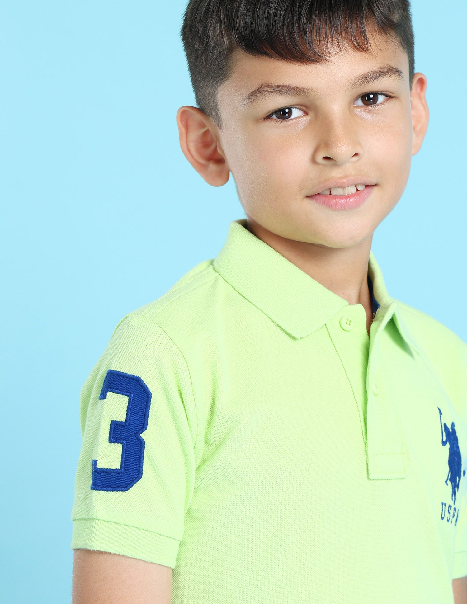 Ribbed Collar Pique Polo Shirt Green - U.S. POLO ASSN. | Large