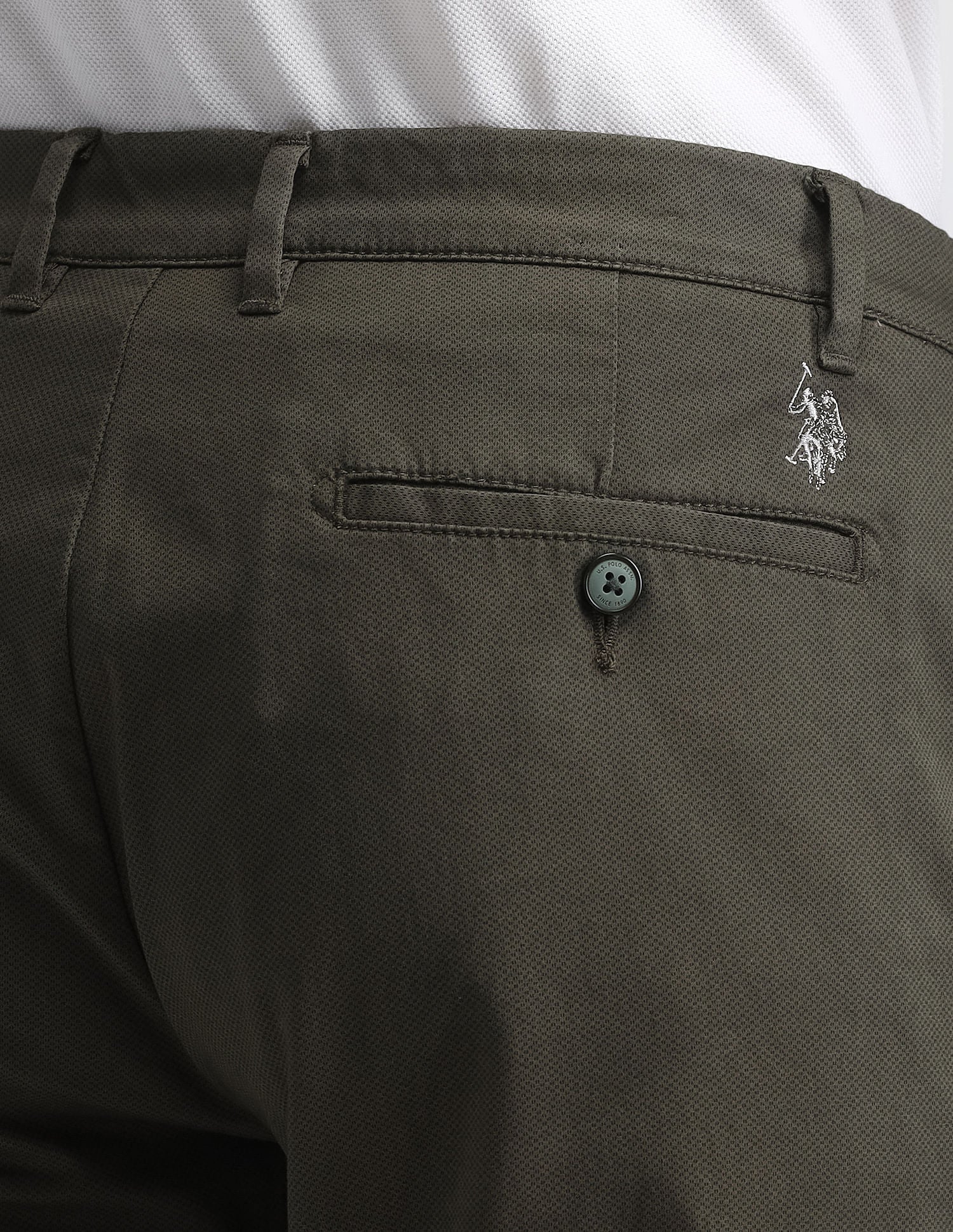 Mid Rise Regular Fit Trousers Green - U.S. POLO ASSN. | Large