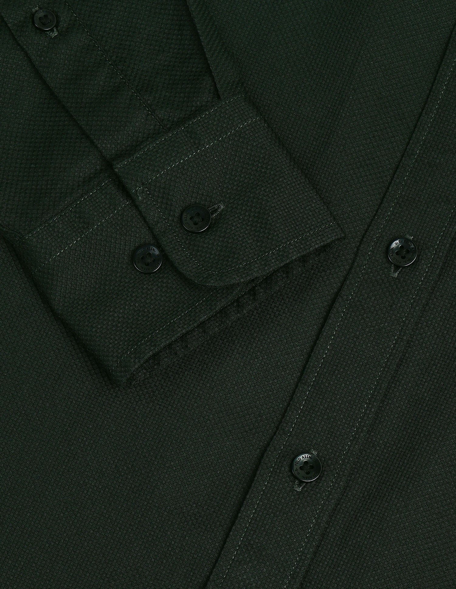 Cutaway Collar Premium Cotton Shirt Green - U.S. POLO ASSN. | Large