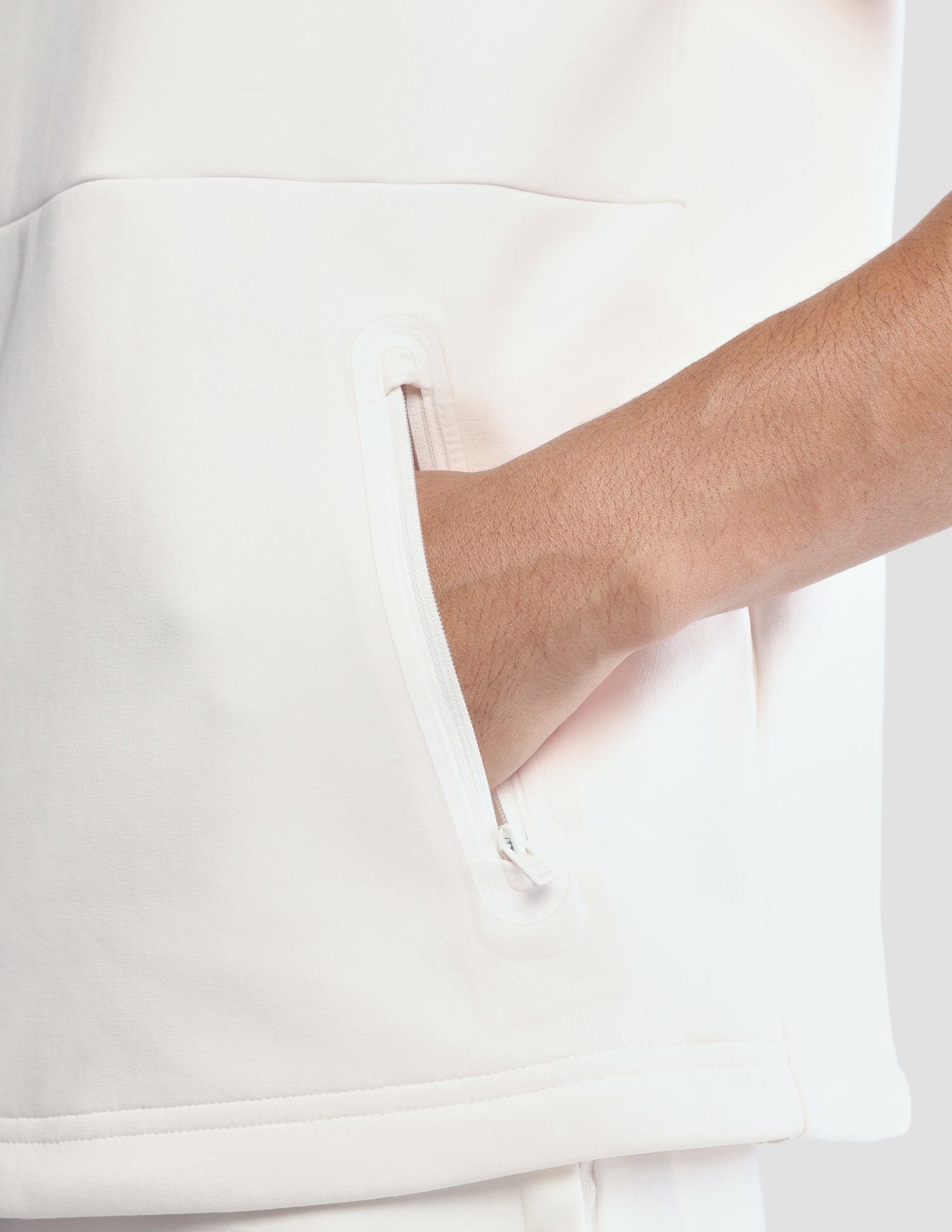 Solid Regular Fit Active Sweatshirt Off White - U.S. Polo Assn. India | Large