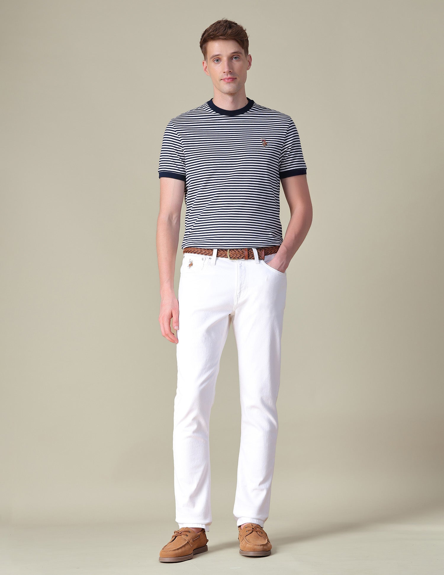 Horizontal Striped Slim Fit T-Shirt Navy - U.S. POLO ASSN. | Large