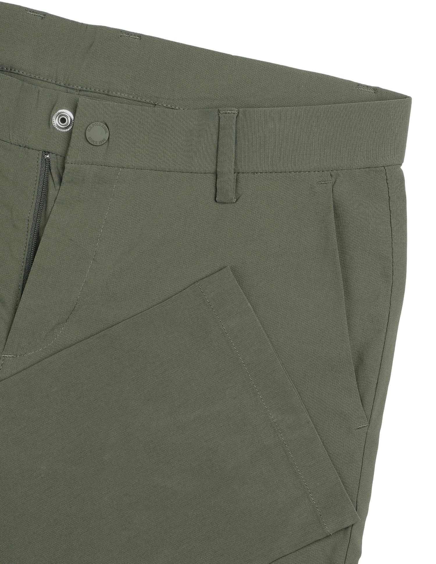 Denver Slim Fit Mid Rise Trousers Olive - U.S. Polo Assn. India | Large