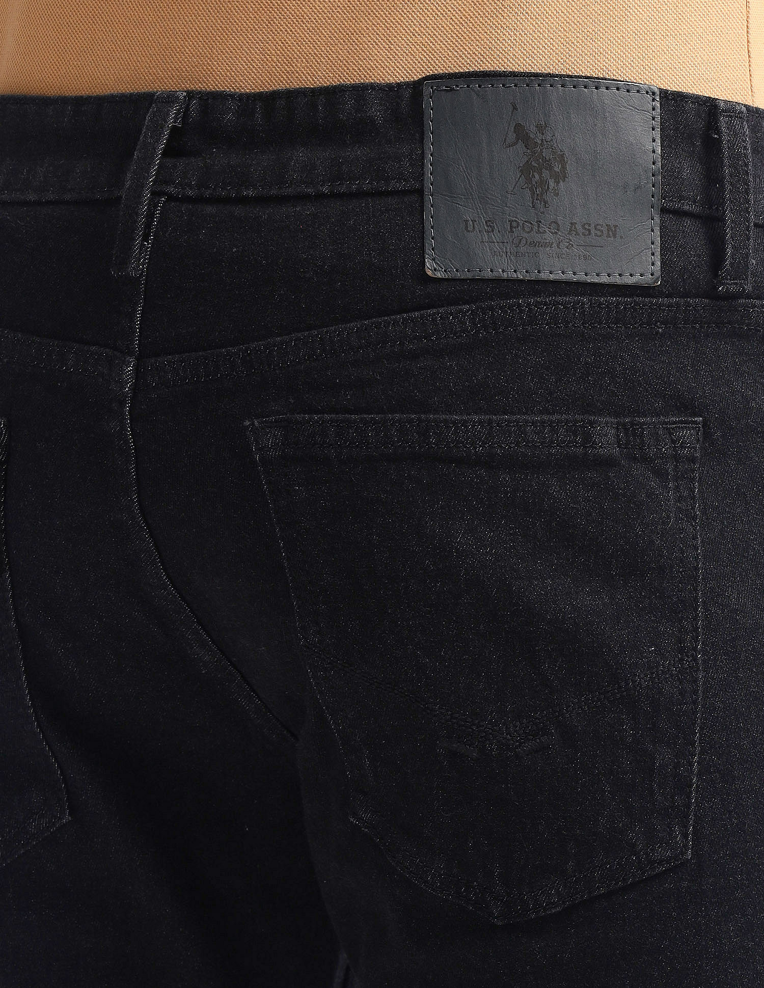 Brandon Slim Tapered Fit Black Jeans Black - U.S. Polo Assn. India | Large