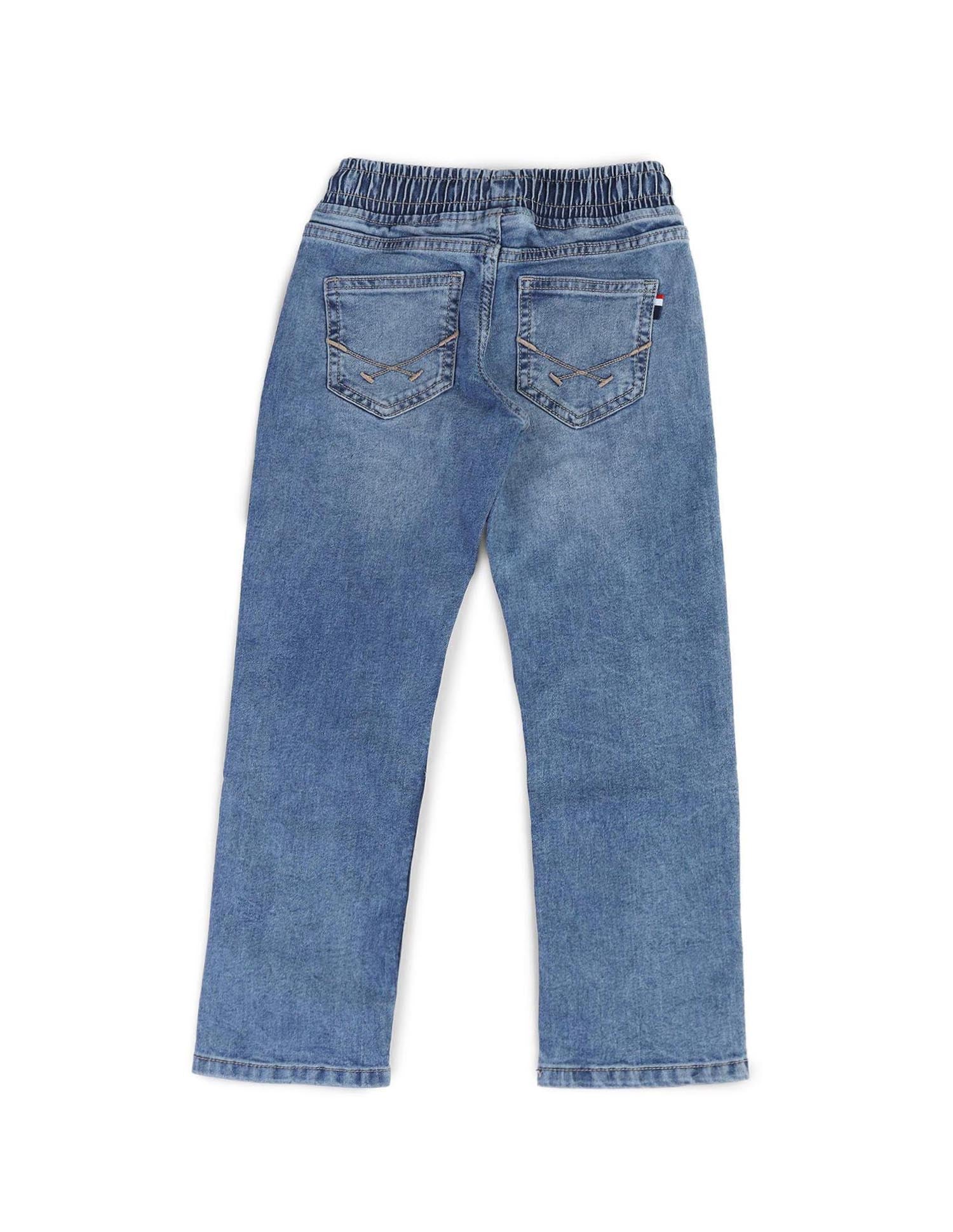 Boys Stone Washed Relaxed Fit Jeans Light Blue - U.S. POLO ASSN. | Large